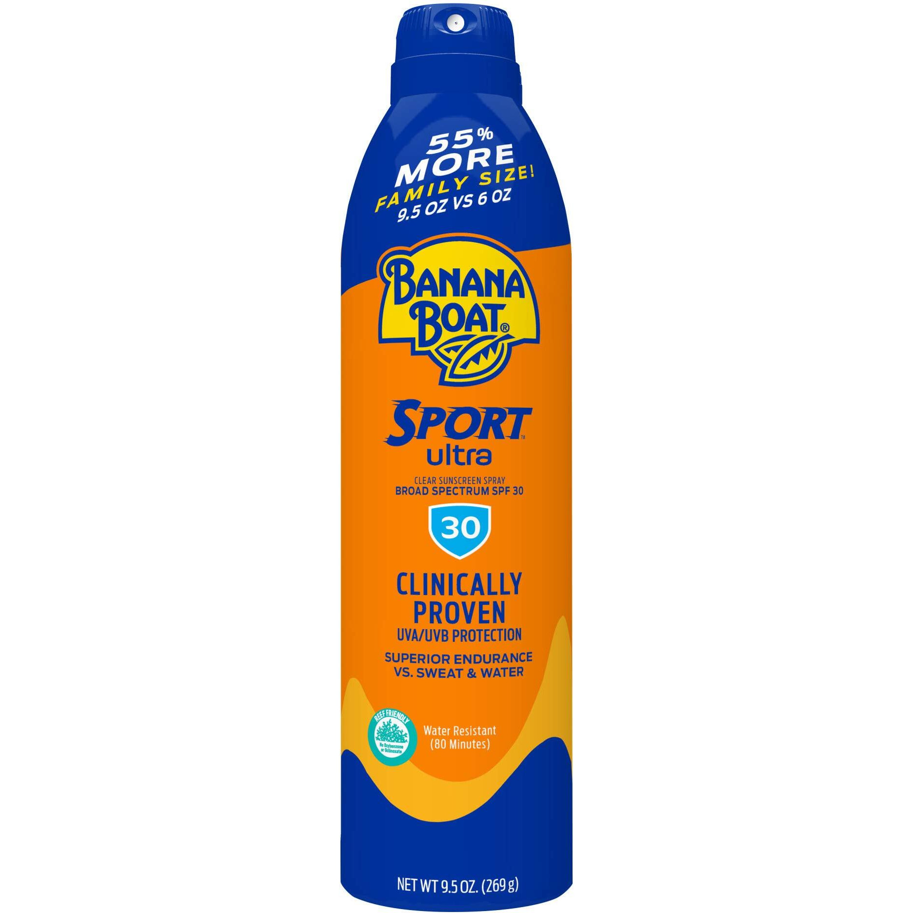 Banana Boat Sport Ultra Spf 30 Sunscreen Spray  9.5Oz | Banana Boat Sunscreen Spray Spf 30  Oxybenzone Free Sunscreen  Spray On Sunscreen  Water Resistant Sunscreen  Family Size Sunscreen  9.5Oz