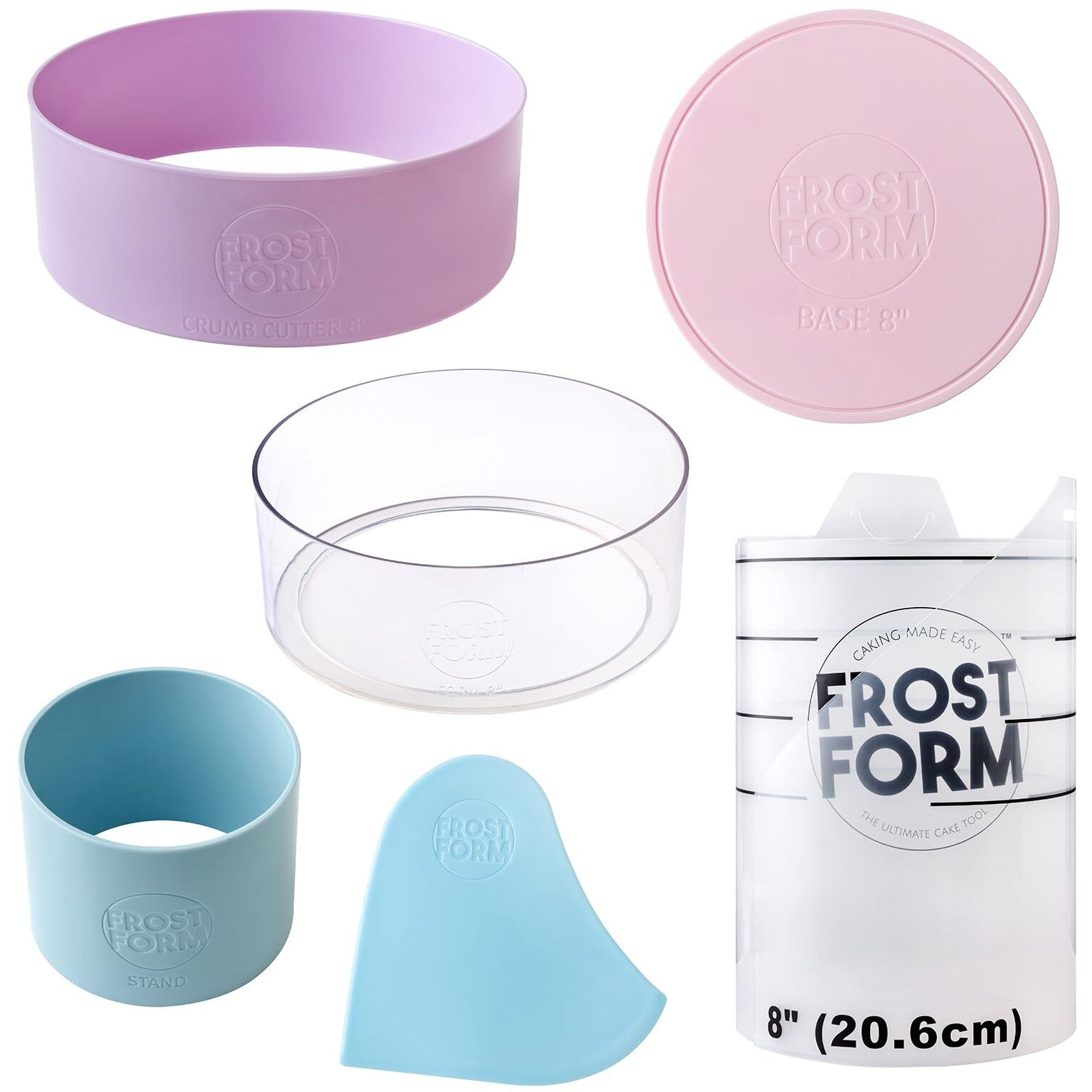 Frost Form - Starter + Kit (8 Inch) 7-Piece Set | Professional-Quality  Food-Grade Plastic | Cake Frosting | Beginners And Pros | Cake Decorating Kit | Compatible With Piping Bags And Cake Stands
