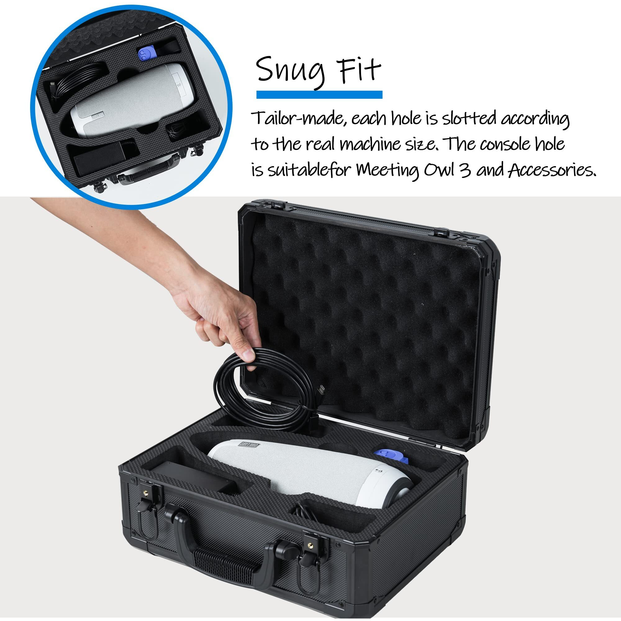 D Dacckit Carrying Case For Meeting Owl 3 - Hard Travel Case Compatible With Meeting Owl 3 And Accessories