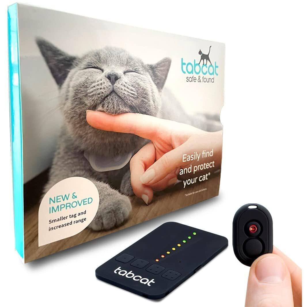 Tabcat V2 Cat Tracker - Includes 2 Tags  No Subscription Needed - Lightweight Collar Tag For Cats And Kittens - Indoor & Outdoor Use - More Accurate Than Gps For Your Pet
