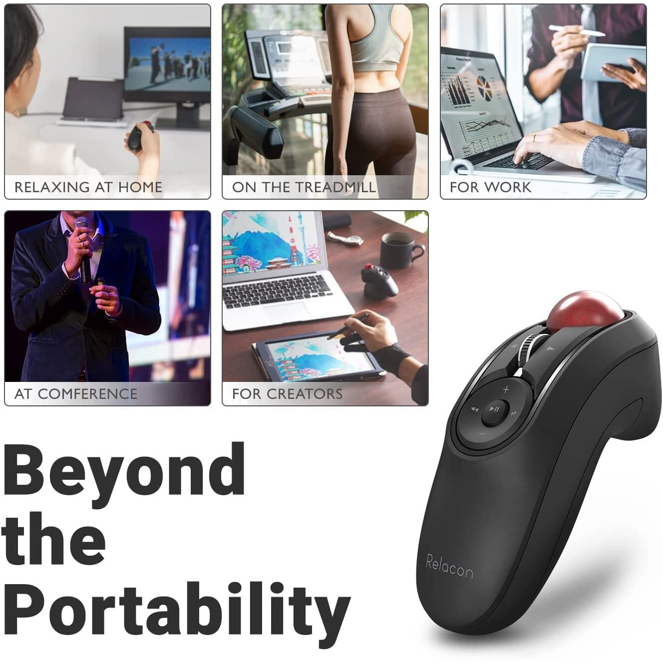 Elecom Relacon Handheld Trackball Mouse  Thumb Control  2.4Ghz Wireless  Ergonomic Design  10-Button Function With Smooth Tracking  Windows11  Macos (M-Rt1Drbk)