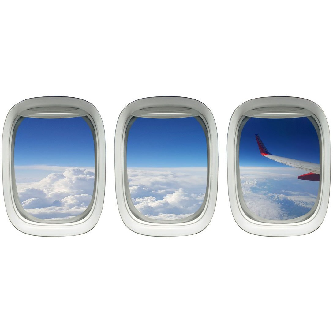 Airplane Wing Stickers - Plane Window Clings Clouds Wall Decor Vwaq-Ppw27