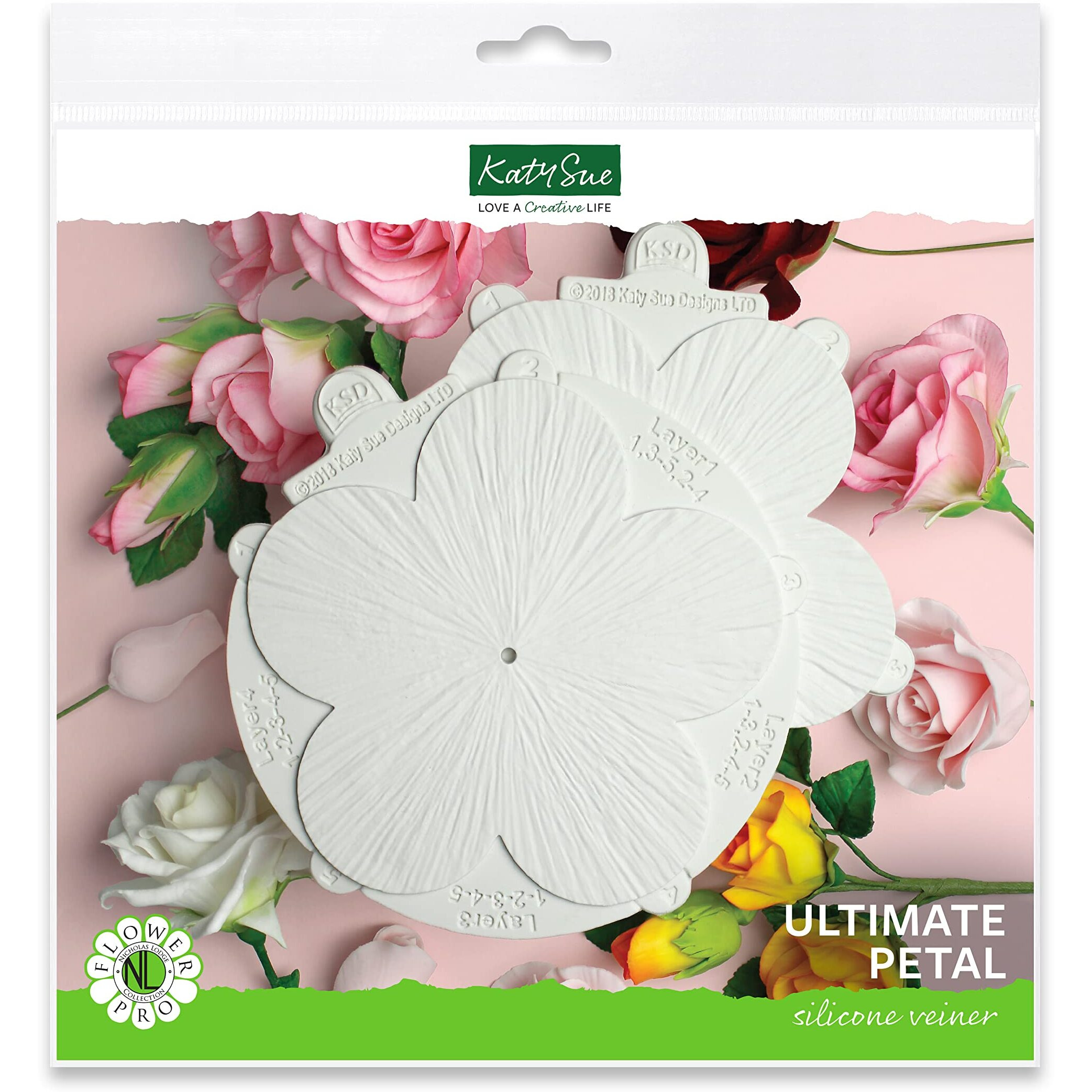 Flower Pro Ultimate Petal Veiner Silicone Molds. A Front & Back Petal Veiner For Fondant  Gum Paste  Sugar Paste & Air Dry Clay From Katy Sue Designs Fondant Molds  Silicone Molds & Air Dry Clay Molds