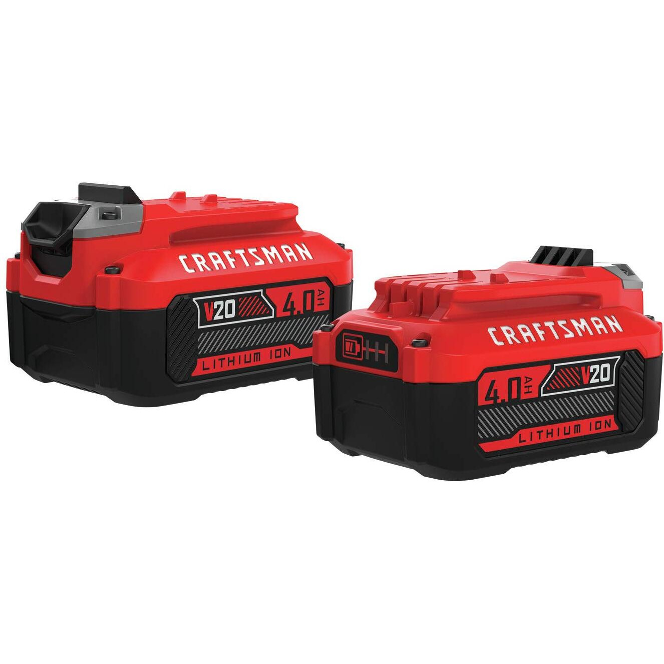 Craftsman V20 Lithium Ion Battery  4.0-Amp Hour  2 Pack  Led Charge Indicator (Cmcb204-2)