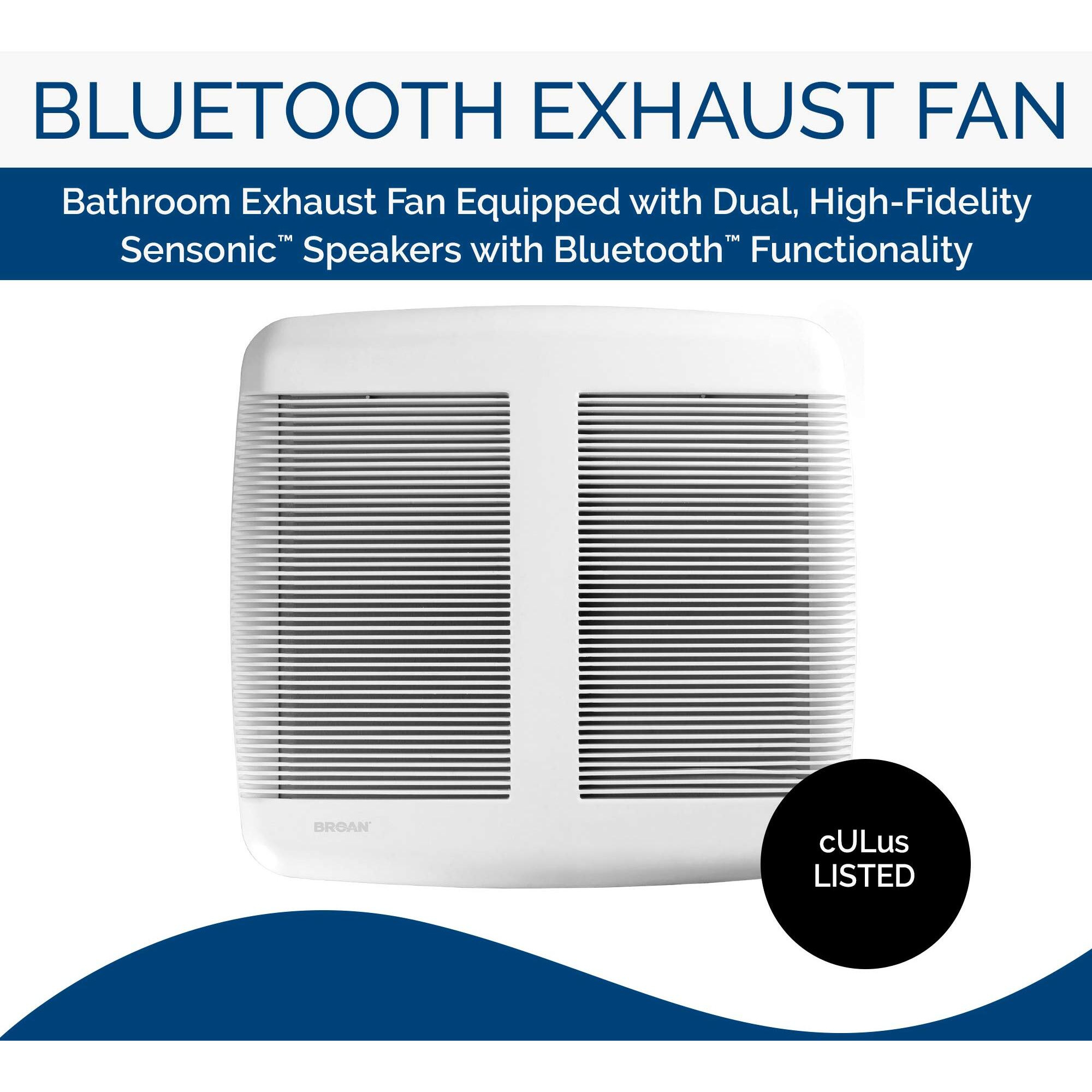 Broan-Nutone Spk110 Bluetooth Speaker Ventilation Fan  Energy Star Certified  110 Cfm  1.0 Sones  White