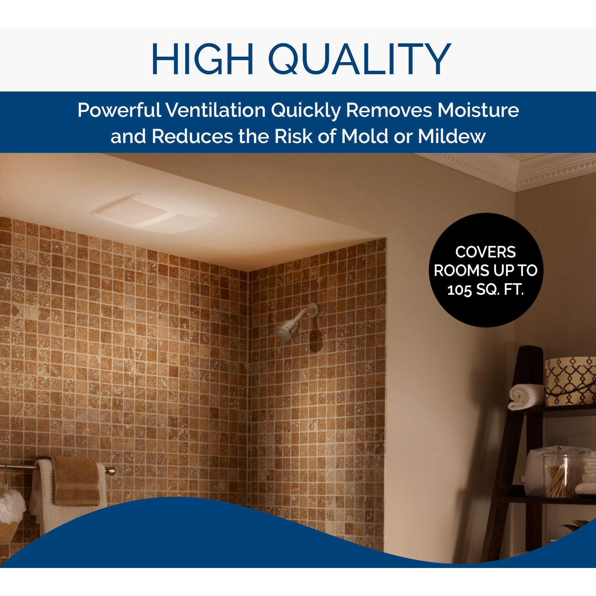 Broan-Nutone Spk110 Bluetooth Speaker Ventilation Fan  Energy Star Certified  110 Cfm  1.0 Sones  White