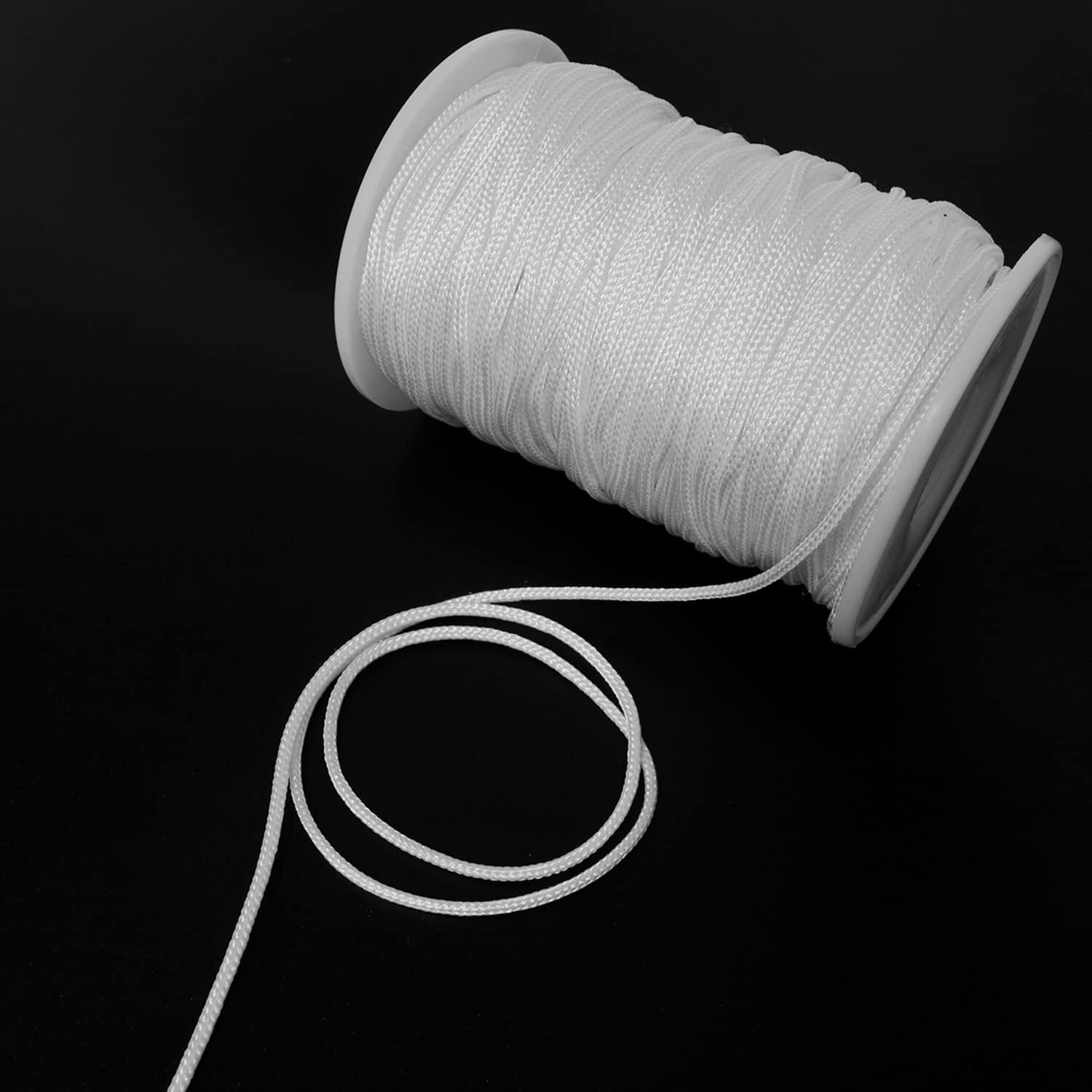 Axlizer 1Pc 2Mm Braided Shade Roller Blinds Cord White Pull String Rope  Blinds Lifting Rope  Braided Lift Shade Cord For Aluminum Blind Shade Repair And Diy Crafts Projects