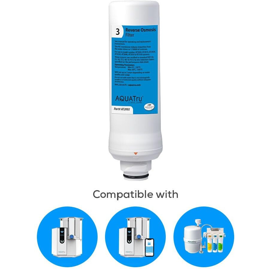 Aquatru - Replacement Reverse Osmosis Filter (Stage 3) For Countertop Reverse Osmosis Water Filter Purification System (Aquatru Classic  Connect & Under Sink Aquatru Water Purifier Filter)