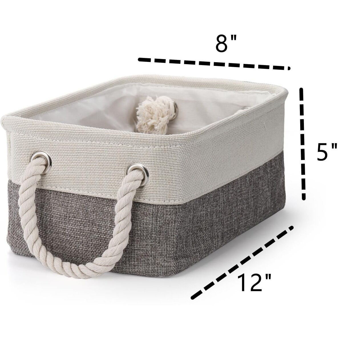Dicunoy 6 Pack Storage Baskets For Organizing  Small Cloth Basket Bins With Handles  Empty Gift Baskets  Fabric Canvas Boxes For Classrooms  School  Shelves  Nursery  Closet  Toys  12 X 8 X 5 Inch