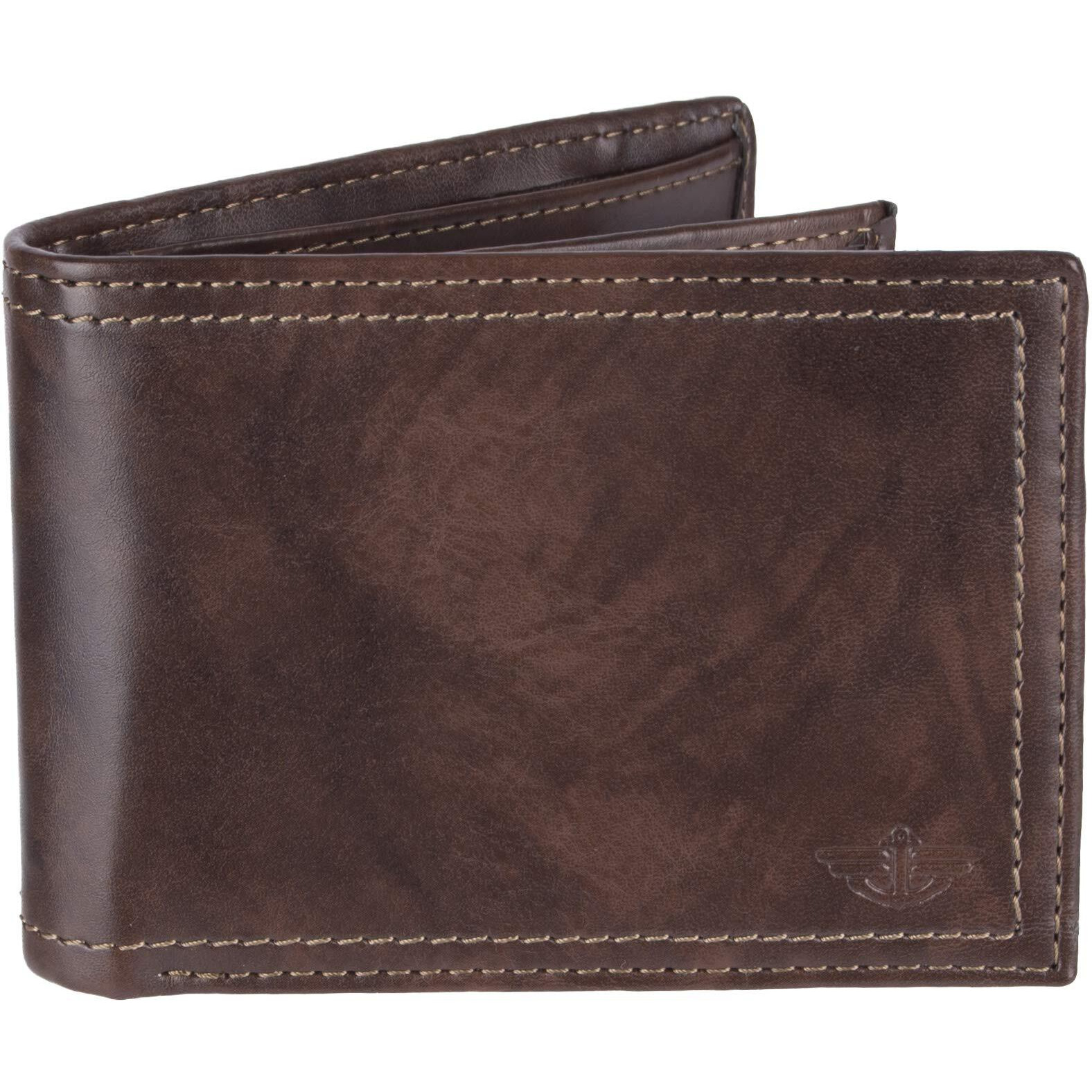 Dockers Men's Extra Capacity Bifold Wallet-Id Window And Multiple Card Slots  Brown  One Size