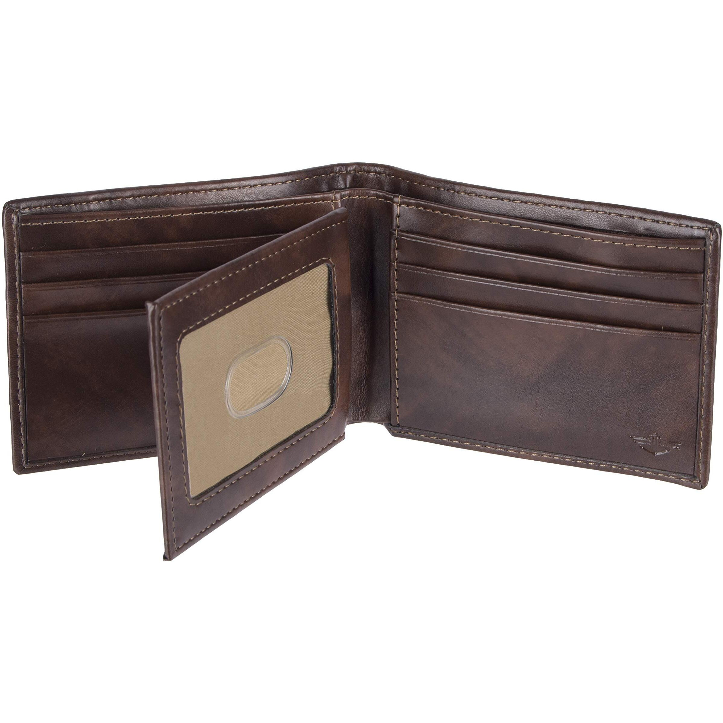 Dockers Men's Extra Capacity Bifold Wallet-Id Window And Multiple Card Slots  Brown  One Size