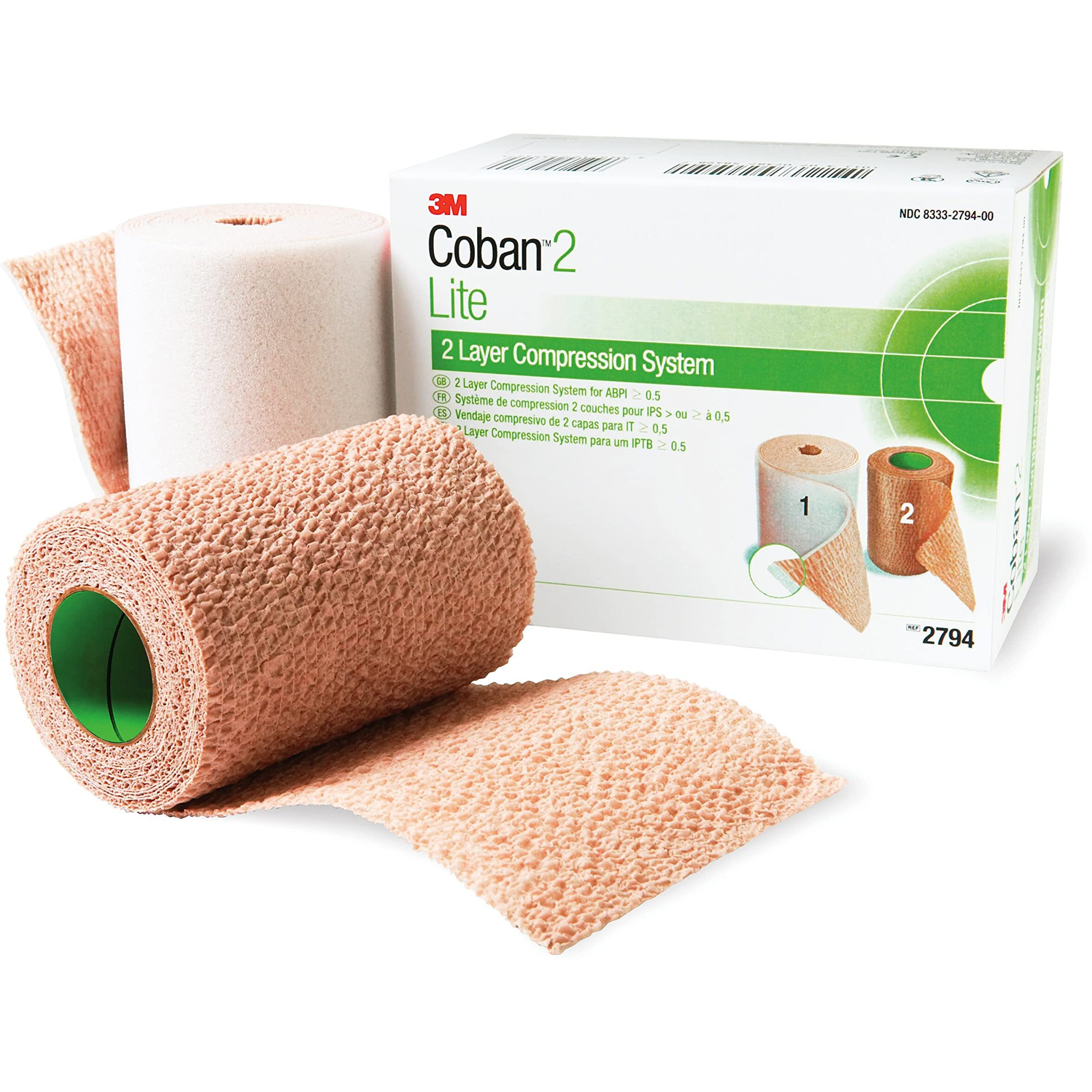3M Coban 2 Lite Two-Layer Compression System With Stocking 2794N  1 Kit/Carton 8 Carton/Case