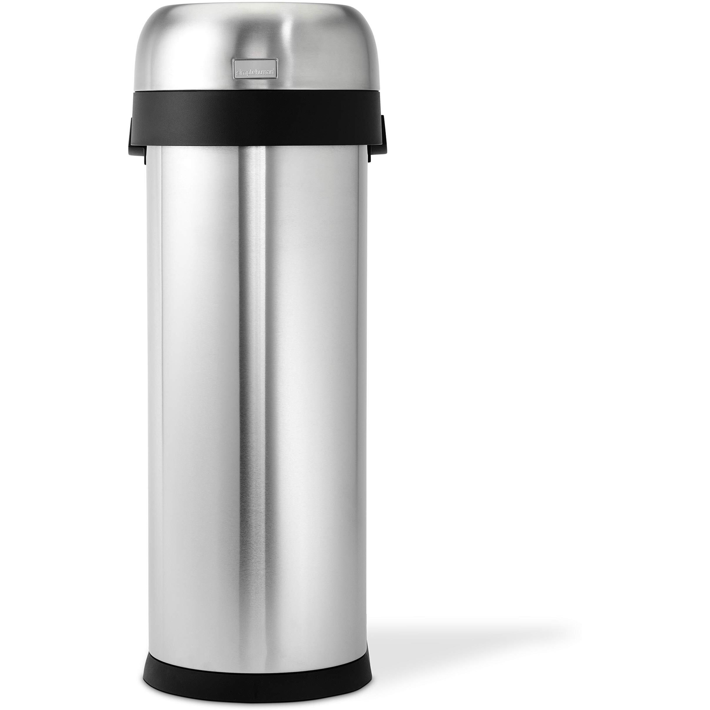 Simplehuman 50 Liter / 13.2 Gallon Slim Open Top Trash Can  Commercial Grade Heavy Gauge Brushed Stainless Steel