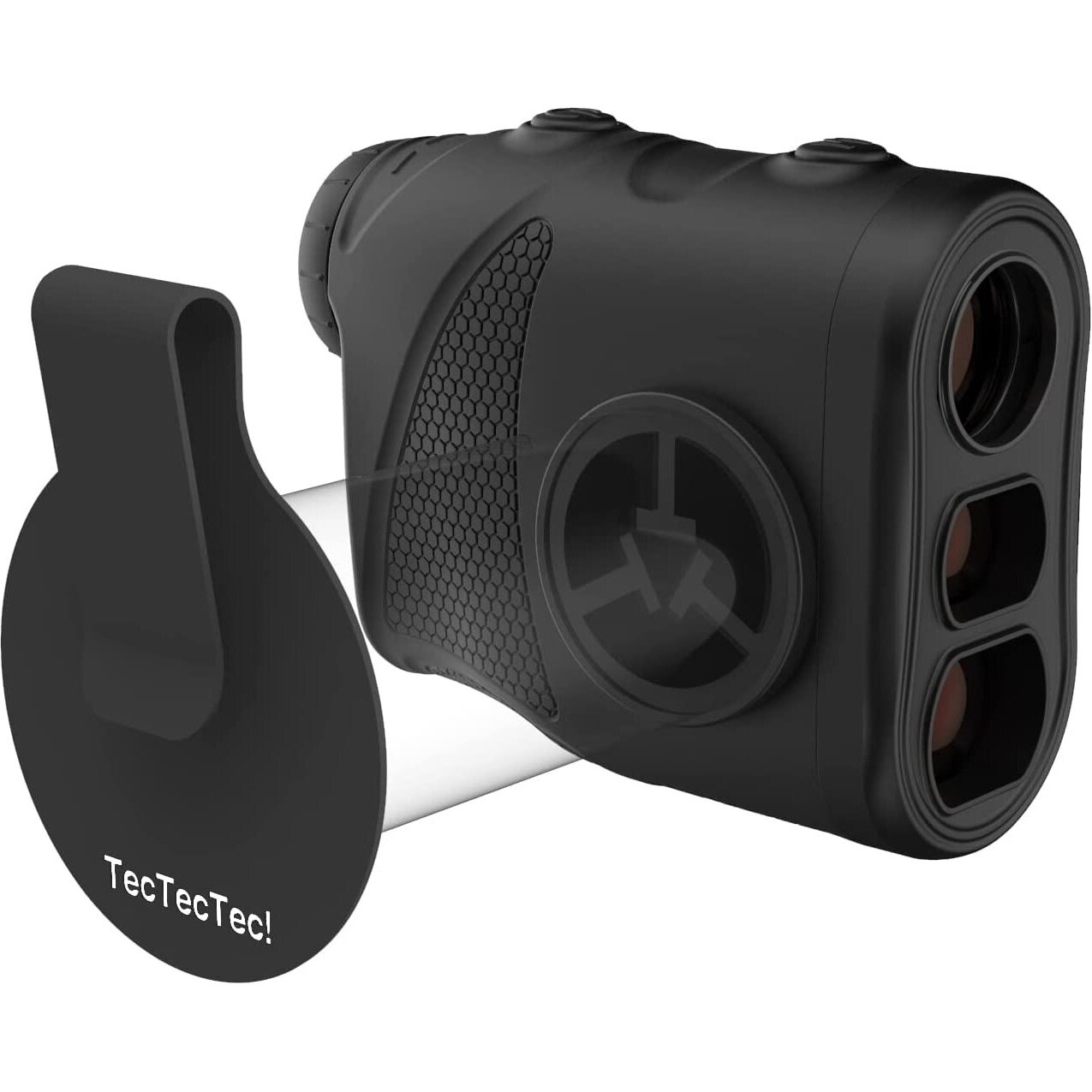 Tectectec Klyr Golf Rangefinder With Slope  Belt Clip  Magnetic Holder. Laser Range Finder With Latest Optics  High End Case  Golf Ball Marker With Magnet. (Black)