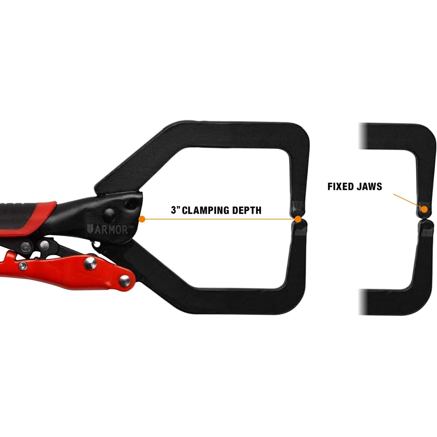 Armor Tool Locking C-Clamp - 7"" Welding Clamp With Auto Adjust Design & Comfortable Grips - A06200G