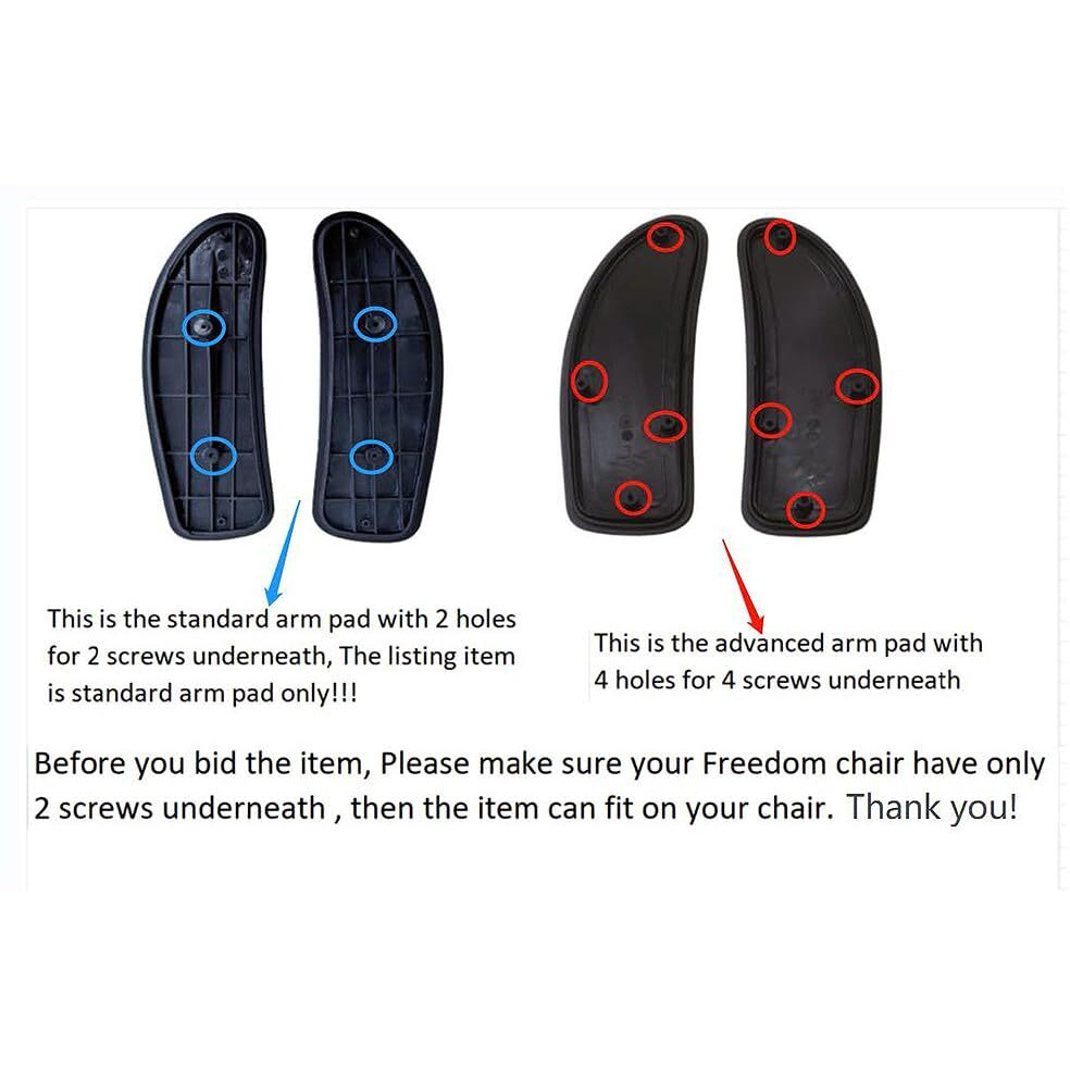 Vinyl Arm Pads Caps For Humanscale Freedom Office Chair  Only Available For Standard Arm (Height Adjustable)  Can Not Fit The Advanced Arm  Black  1 Pair.