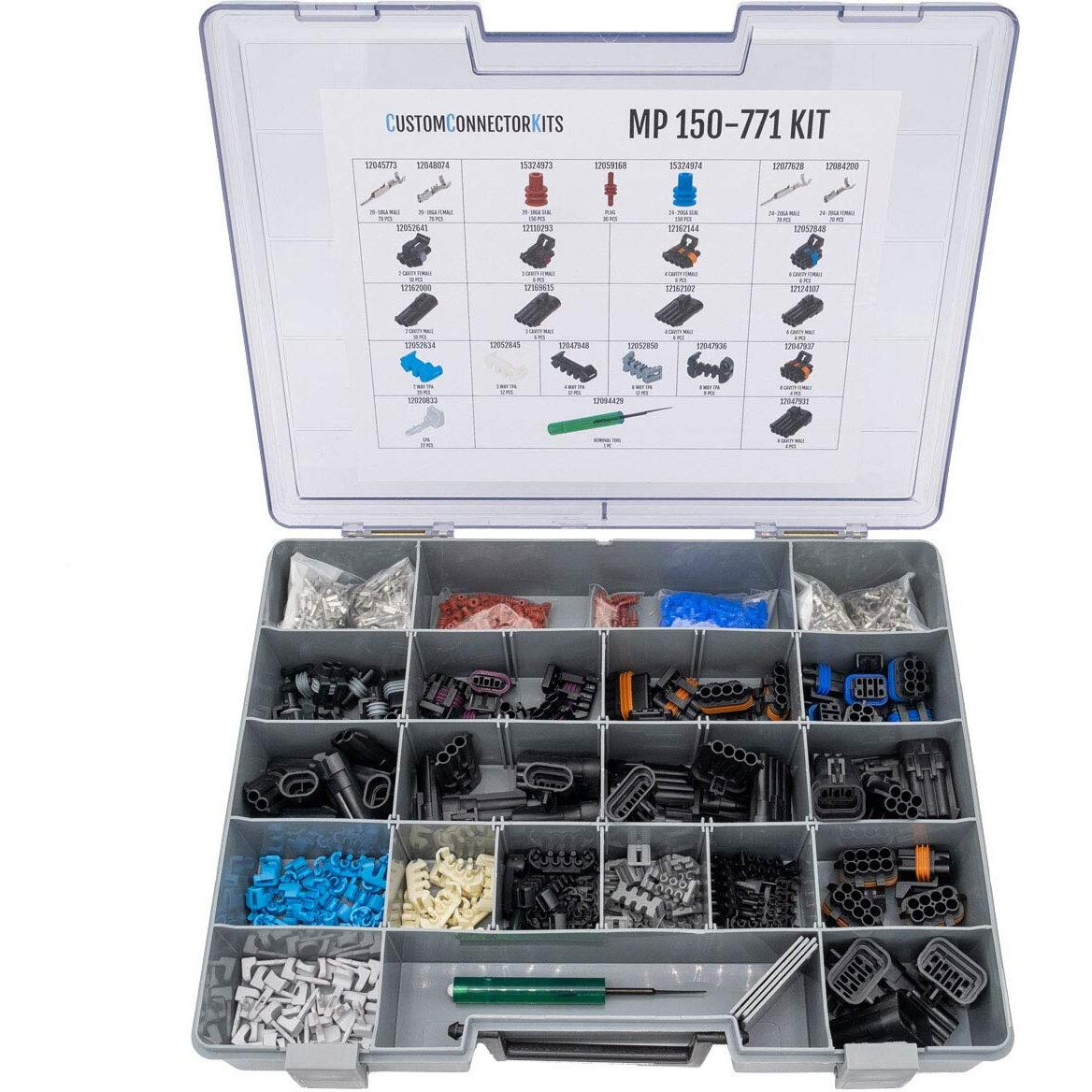 Delphi Metri-Pack Connector Kit Mp-150-771 Sealed Automotive Electrical Connectors 24-18 Gauge 771 Piece Kit