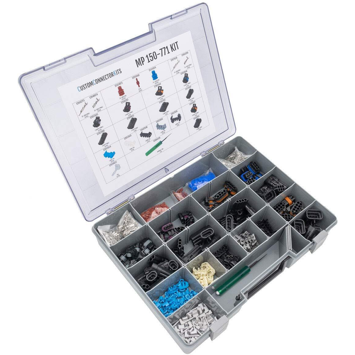 Delphi Metri-Pack Connector Kit Mp-150-771 Sealed Automotive Electrical Connectors 24-18 Gauge 771 Piece Kit