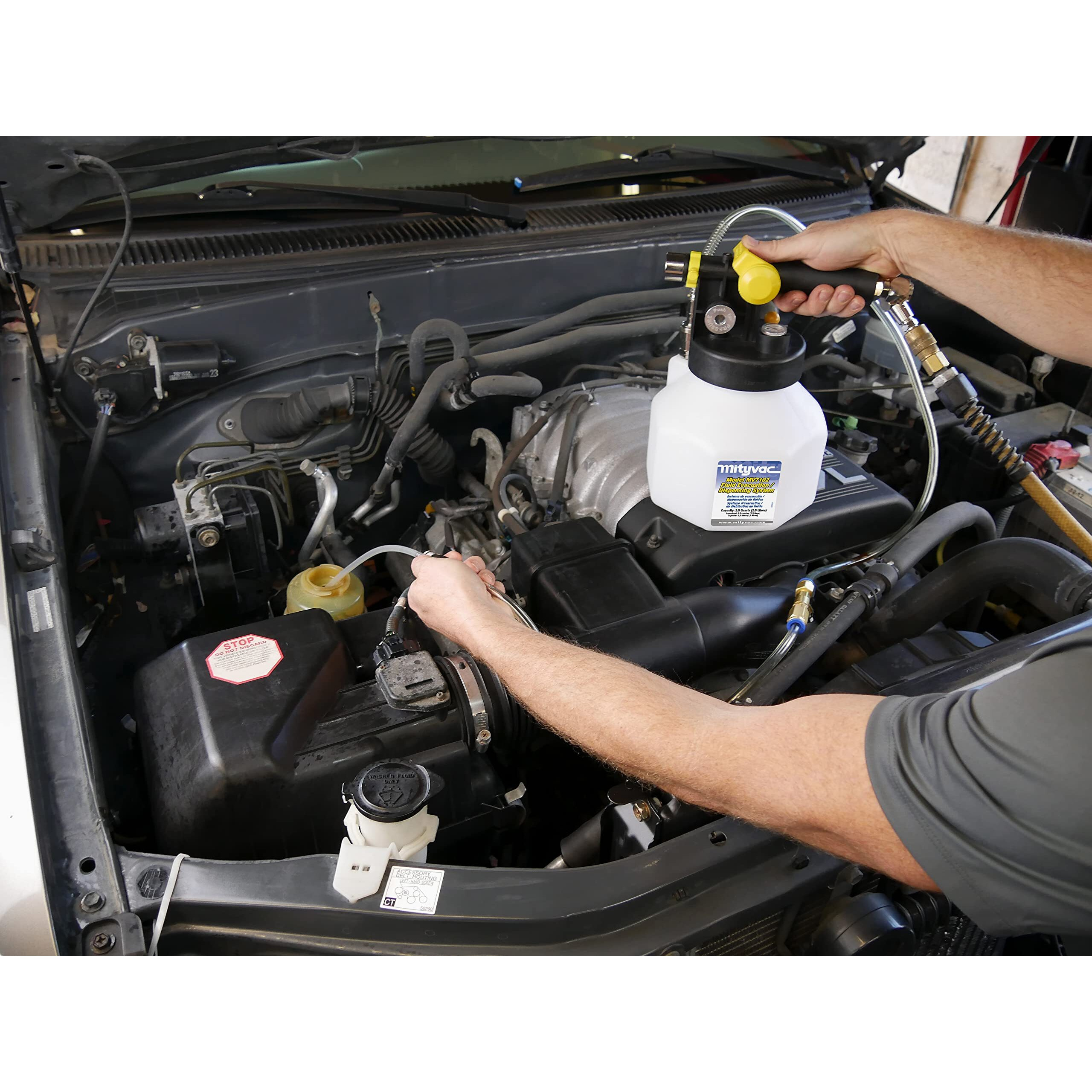 Mityvac Mv7135 Premium Vacuum Brake Bleed Kit  Allows For Easy One-Person Vacuum Brake And Clutch Bleeding  Includes 2 Quart (2.5 Liter) Fluid Reservoir And Master Cylinder Refill Kit