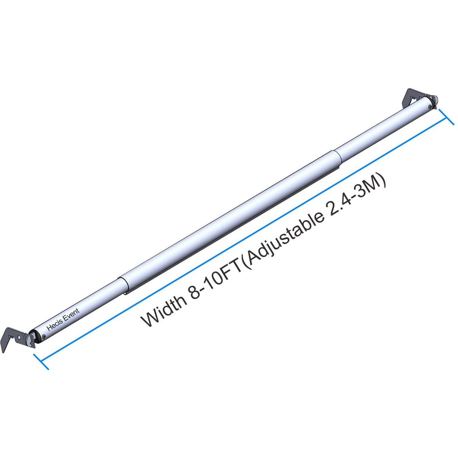 Hecis Double Layer Adjustable Crossbar And Hangers For Use With Pipe And Drape Kit  8-10Ft Width