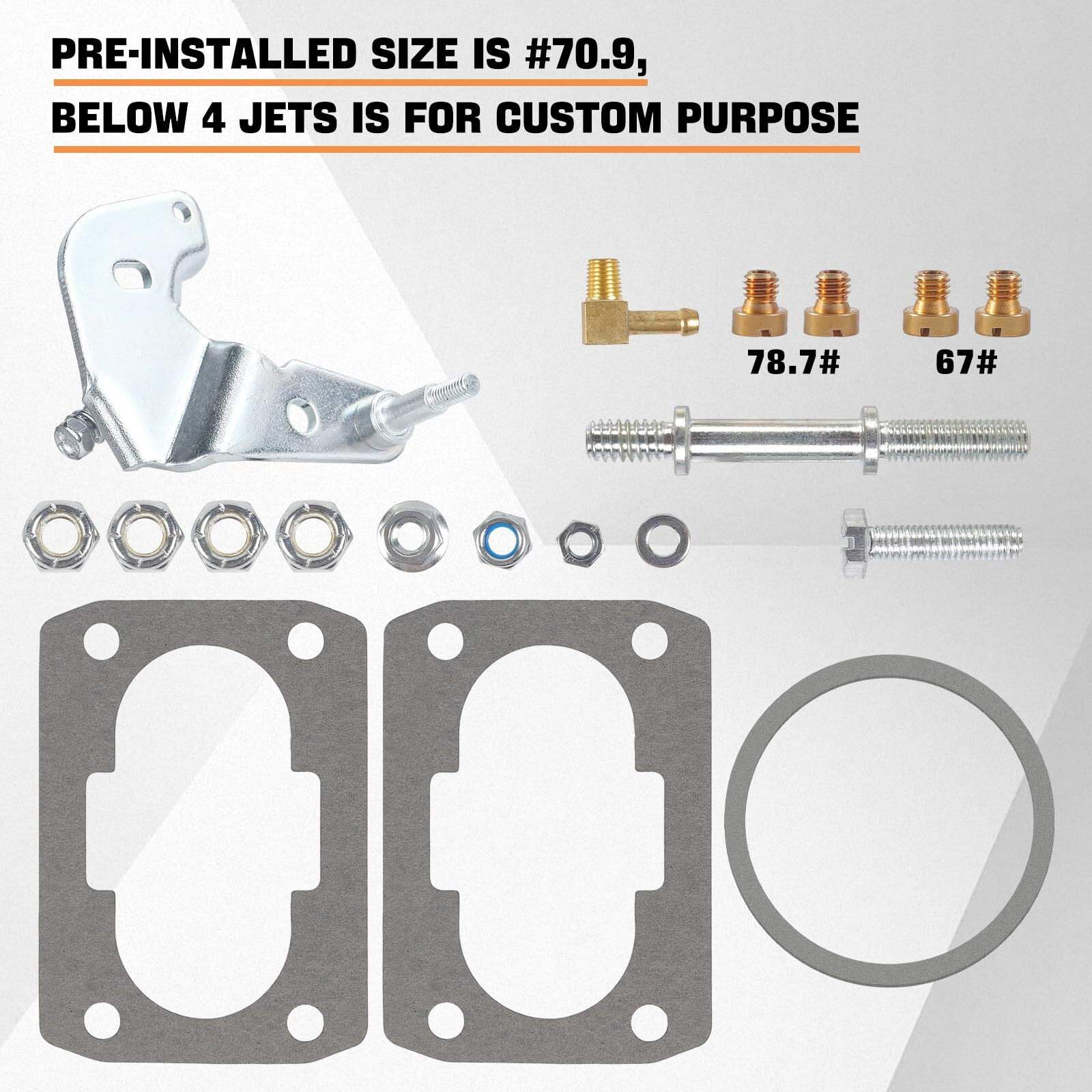 Marine Carburetor For Mercruiser 2 Barrel Carburetor For Rochester Mercarb 3.0L 2.5L 4.3L 4 Cyl 5.0L 5.7L Engine With Electric Choke Jets Gaskets & Short & Long Linkage  Oem 3310-864940A01  8M0045397