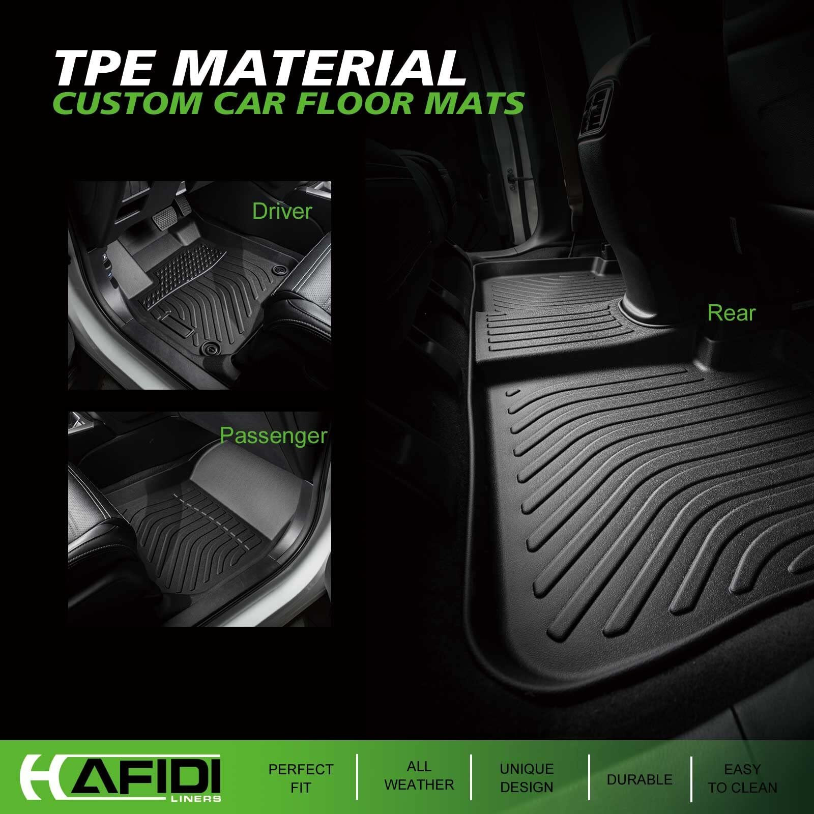 Hafidi Floor Mats & Cargo Liner Set Fit For Vinfast Vf8 2023 All Weather Protection Tpe Anti-Slip Automotive Full Set Floor Liners Custom Accessories - Black