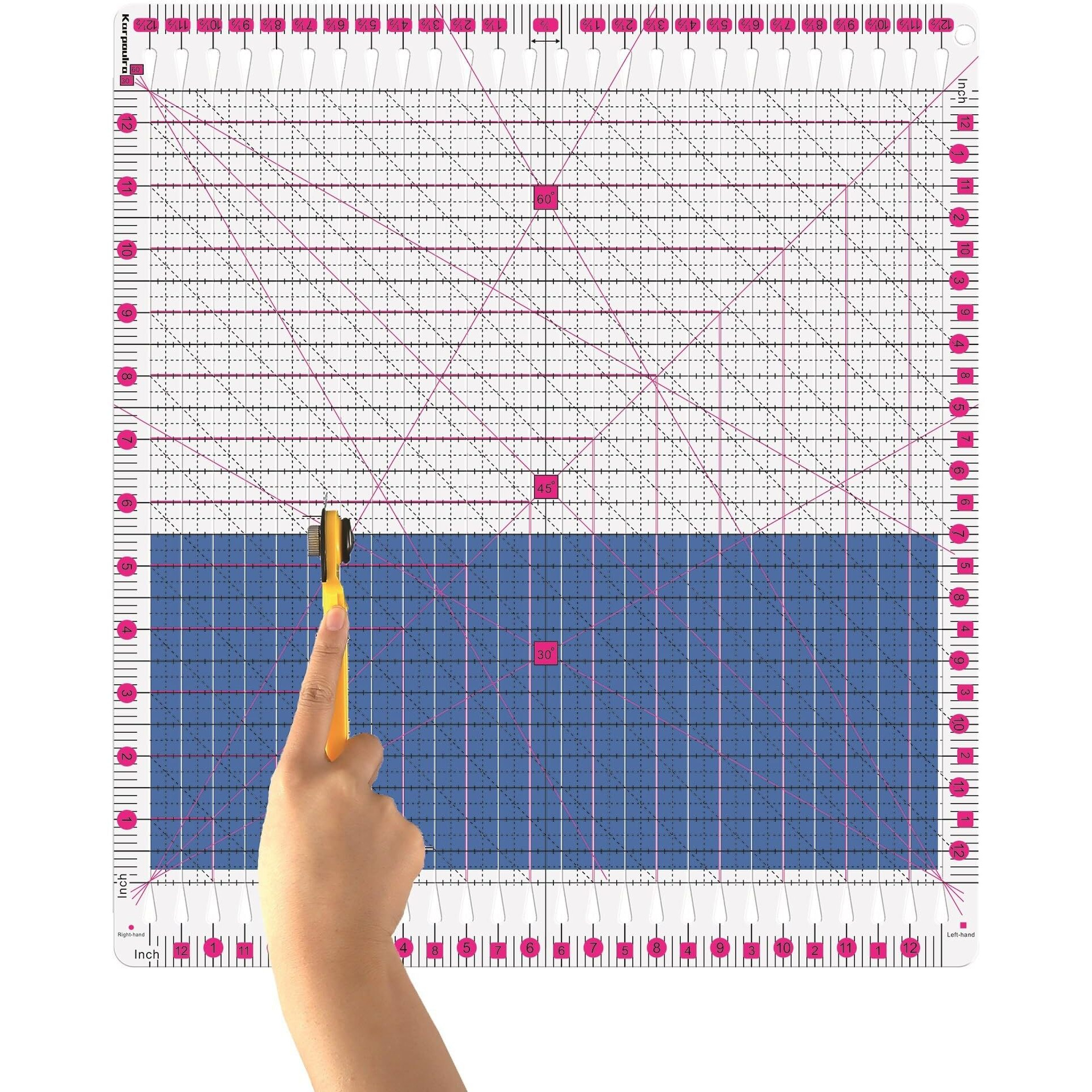Quilting Ruler- 12.5 * 12.5"" Slotted Rulers For Quilting And Sewing Quilt Strip Rulers For Fabric Precise Cutting