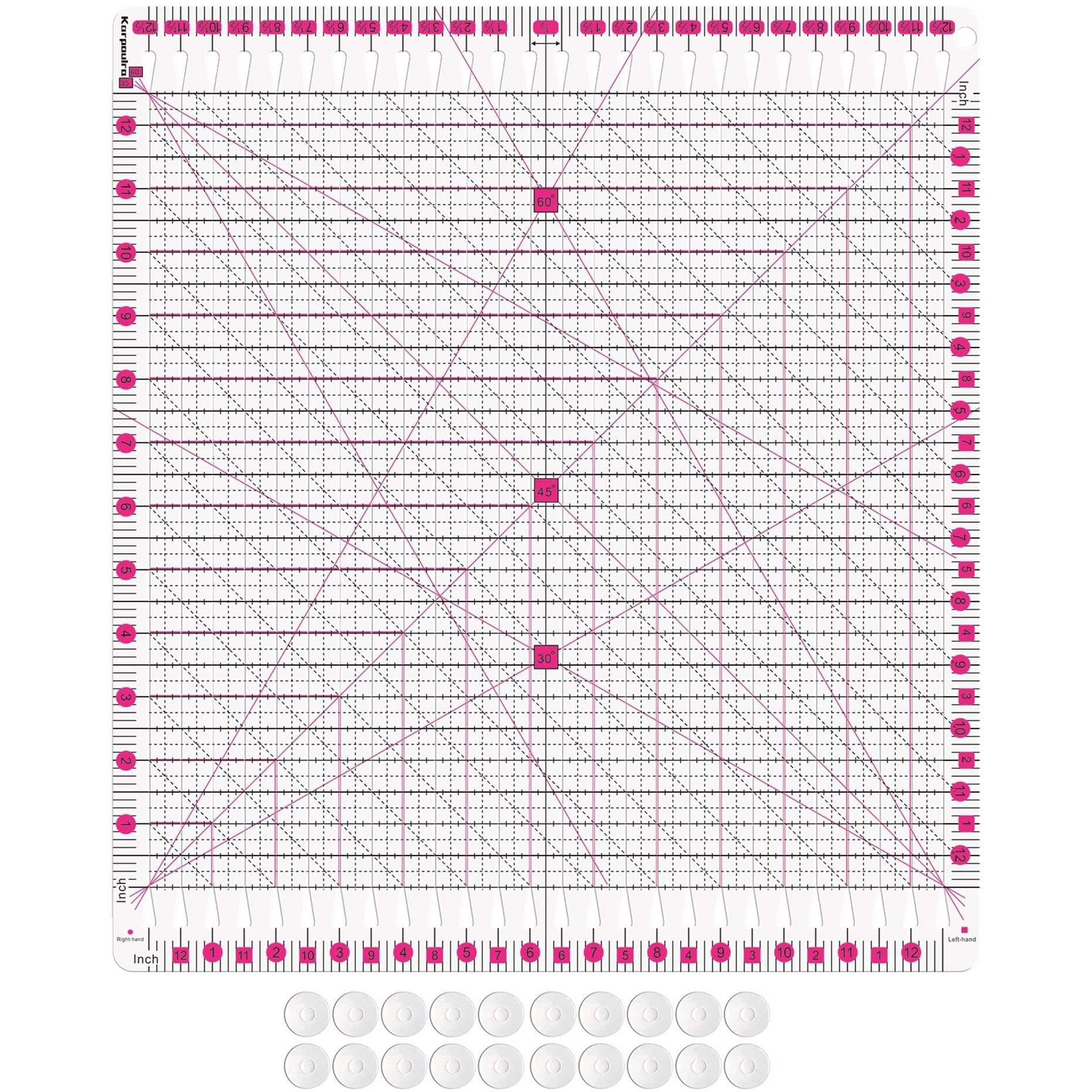Quilting Ruler- 12.5 * 12.5"" Slotted Rulers For Quilting And Sewing Quilt Strip Rulers For Fabric Precise Cutting