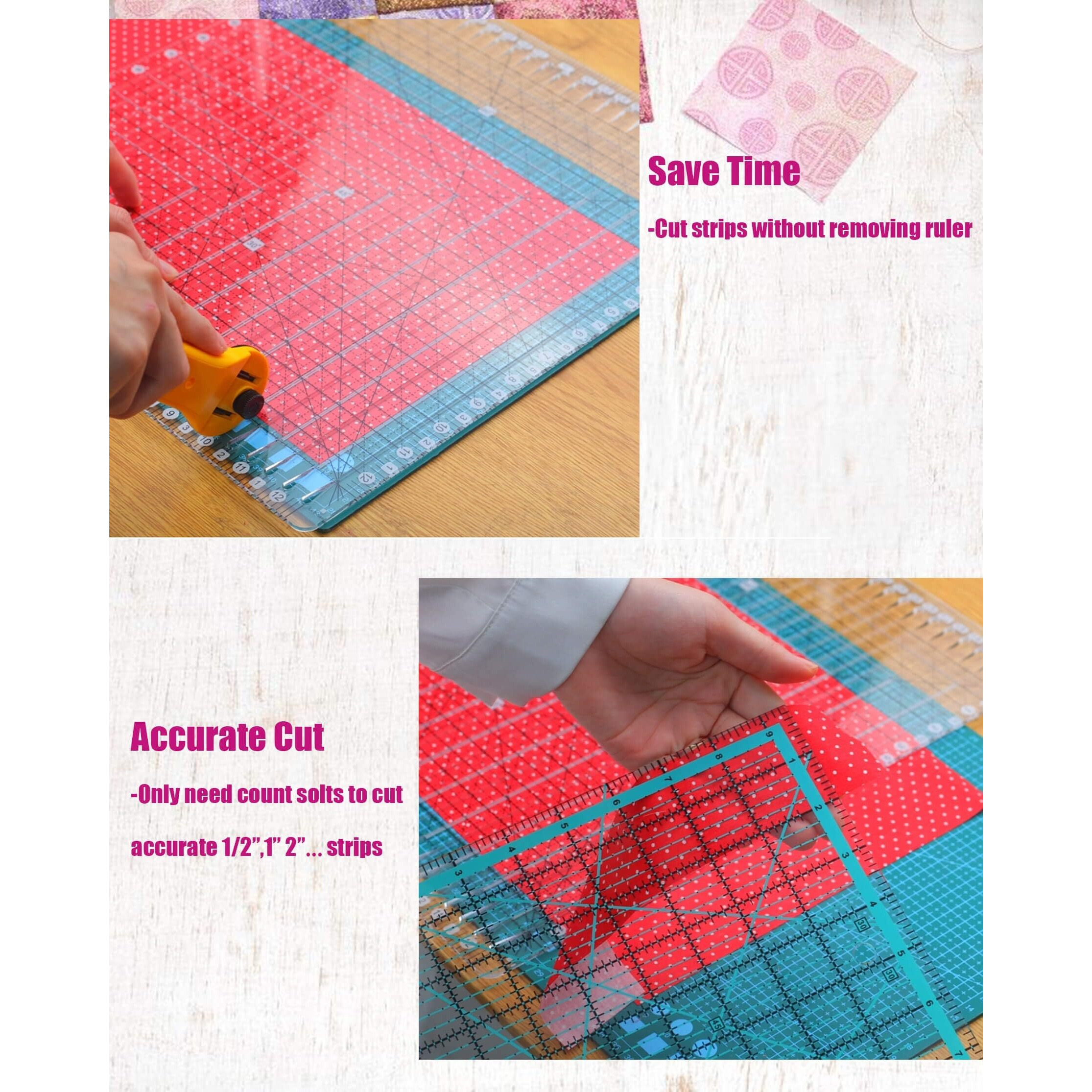 Quilting Ruler- 12.5 * 12.5"" Slotted Rulers For Quilting And Sewing Quilt Strip Rulers For Fabric Precise Cutting