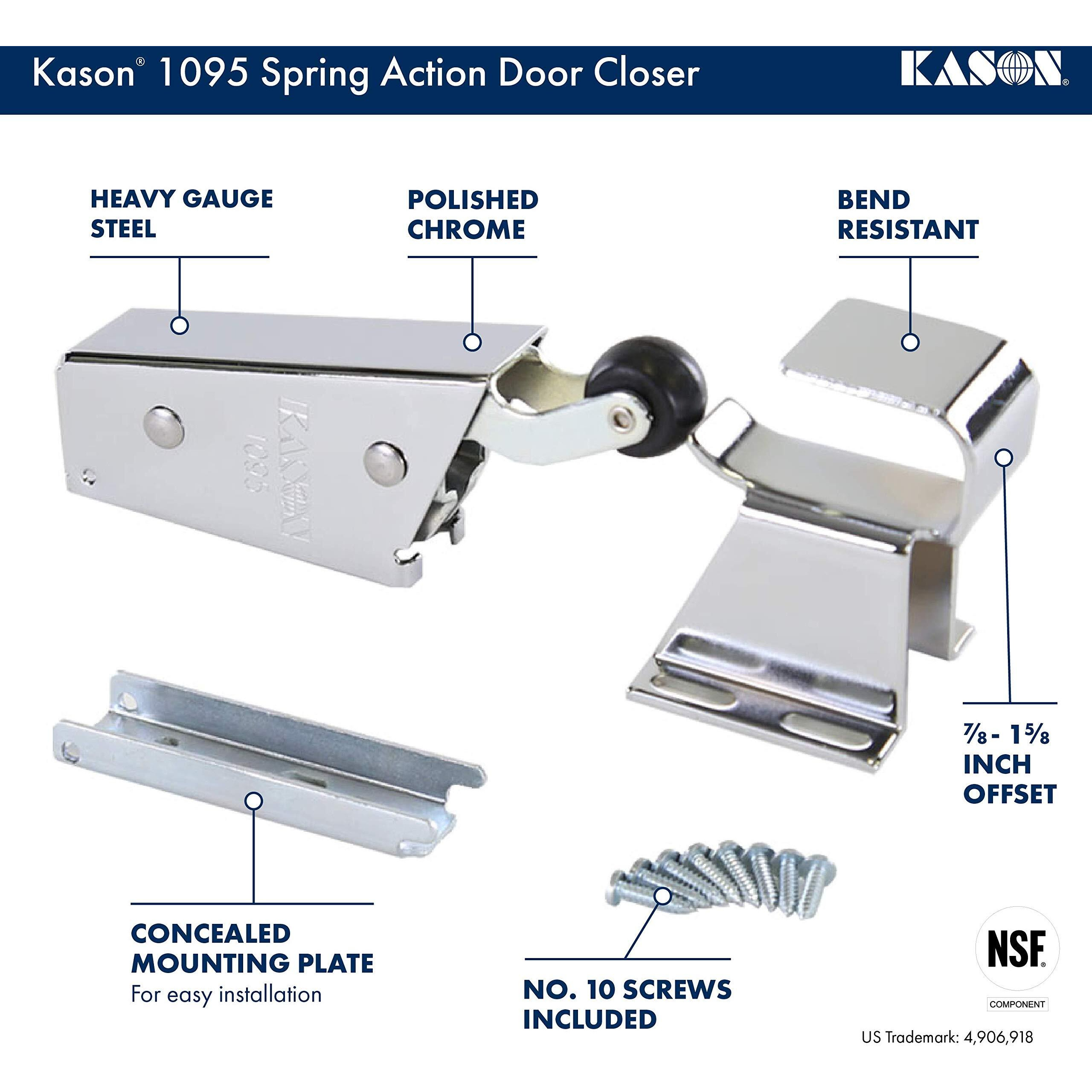 Kason 1095 Spring Action Door Closer With Adjustable Wide Hook 7/8 To 1 5/8 Inch Offset  11095000013_11094000027