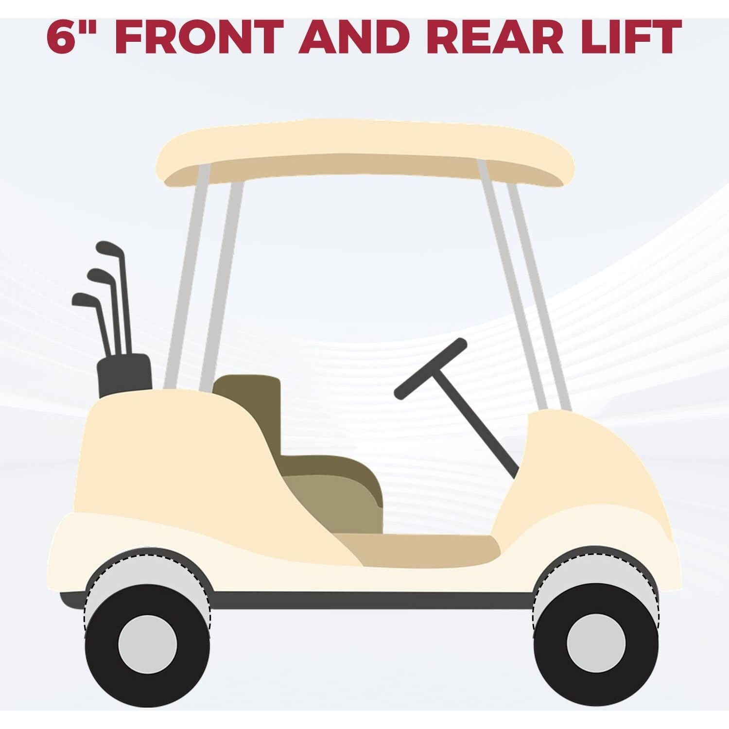 Ecotric 6"" Drop Axle Lift Kits Compatible With 2001.5-2020 Ezgo Golf Cart Electric Txt Model  Drop Axle Raise Suspension Kit Up To 23"" Tires
