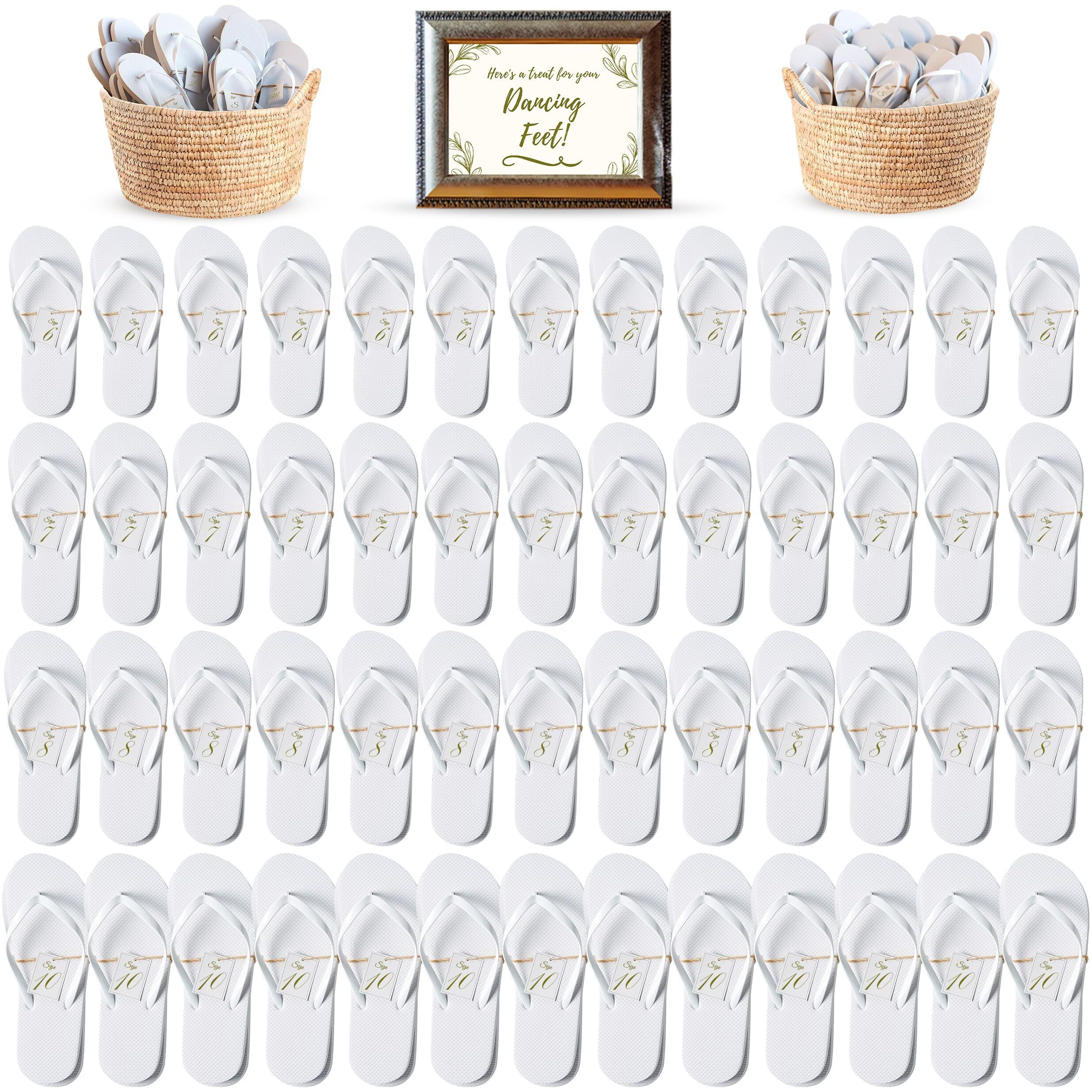 Orca Bulk Flip Flops For Wedding Guests (White) | 52 Pack Wholesale Wedding Sandals
