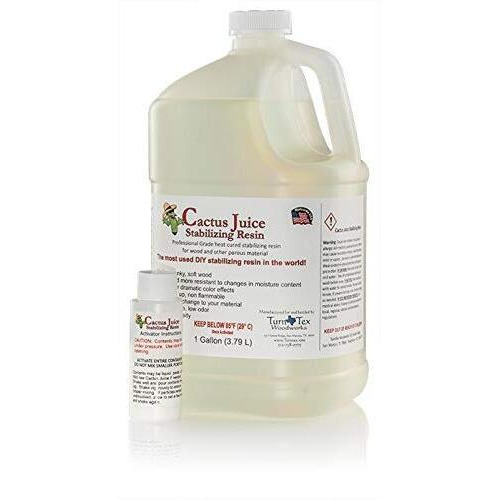 Bvv Cactus Juice Stabilizing Resin For Woodworking - Cures & Hardens Soft Wood For Diy Projects  Carpentry - 1 Gallon Cactus Juice Resin - Activator Included