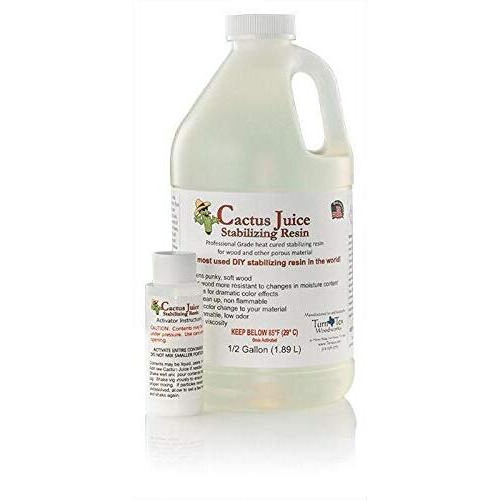 Bvv Cactus Juice Stabilizing Resin For Woodworking - Cures & Hardens Soft Wood For Diy Projects  Carpentry - 1 Gallon Cactus Juice Resin - Activator Included
