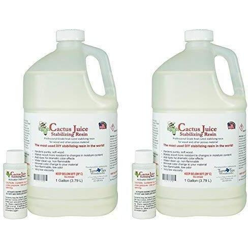 Bvv Cactus Juice Stabilizing Resin For Woodworking - Cures & Hardens Soft Wood For Diy Projects  Carpentry - 1 Gallon Cactus Juice Resin - Activator Included