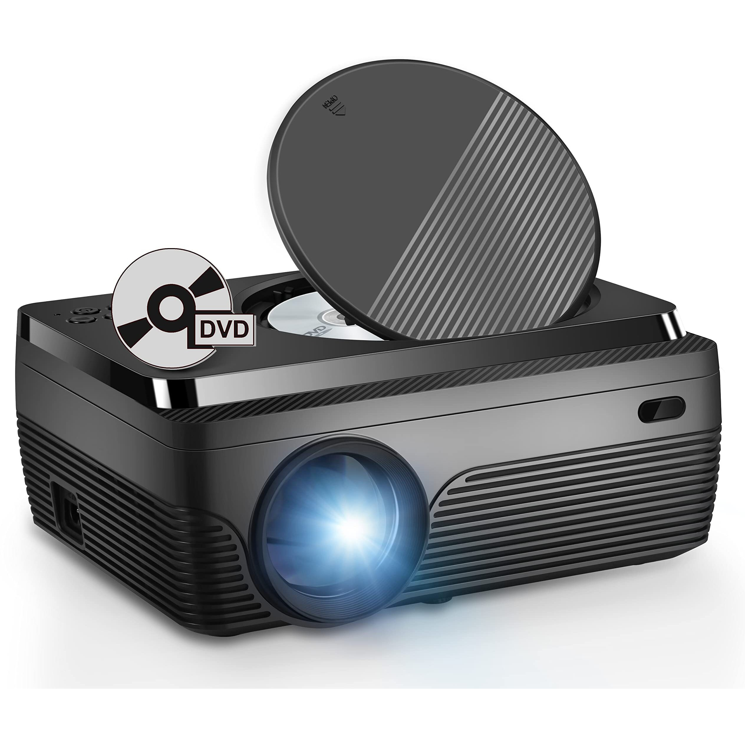 Dvd Projector Portable Built In Dvd Player Hd 1080P Supported Movie Projector For Outdoor Use Compatible With Hdmi  Usb  Av  Tf  Vga  Tv Stick