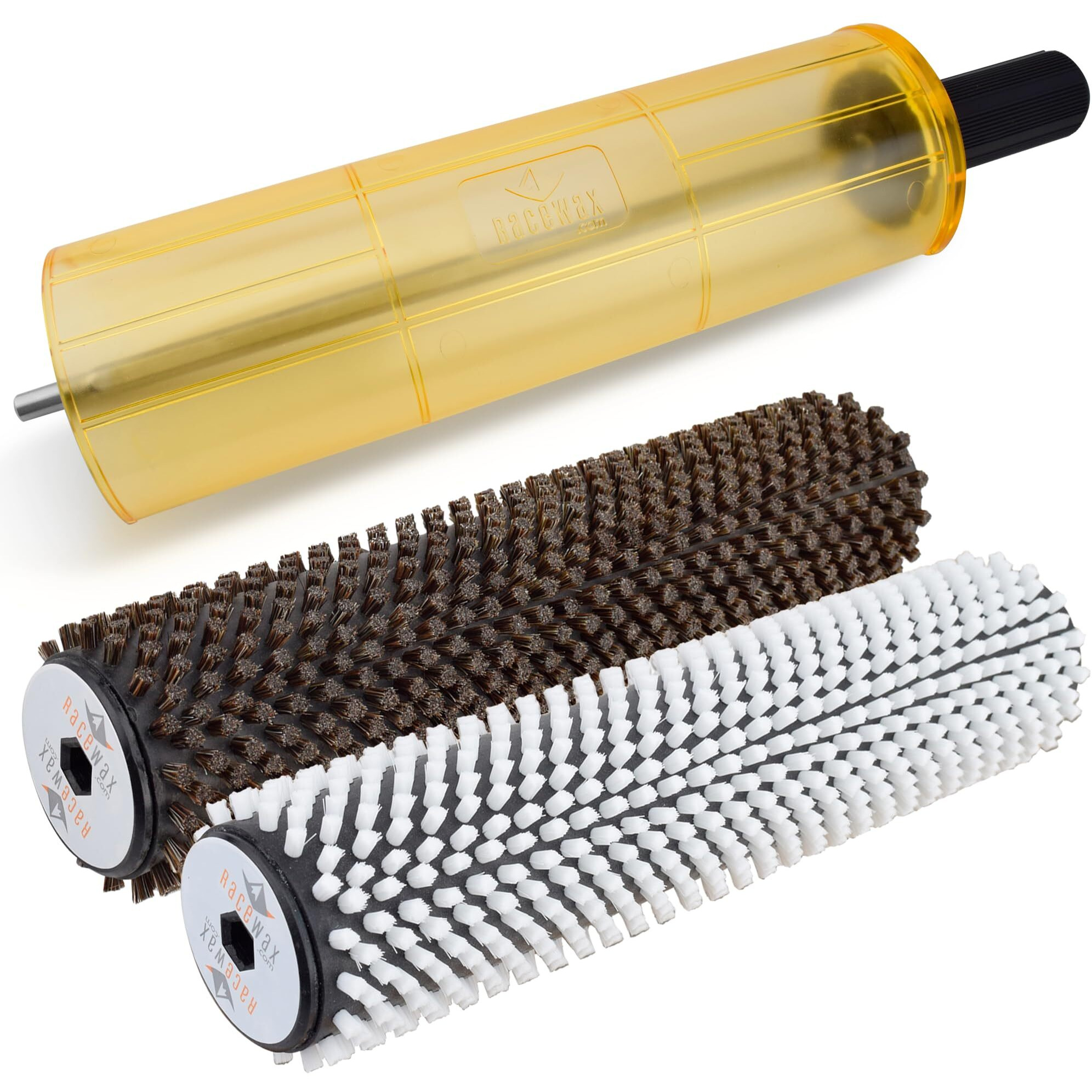 Racewax Snowboard 300Mm Roto Brush Wax Kit Axle-Shield With Nylon And Horsehair Brush - Snowboard Waxing Kit - (Zl-7000)