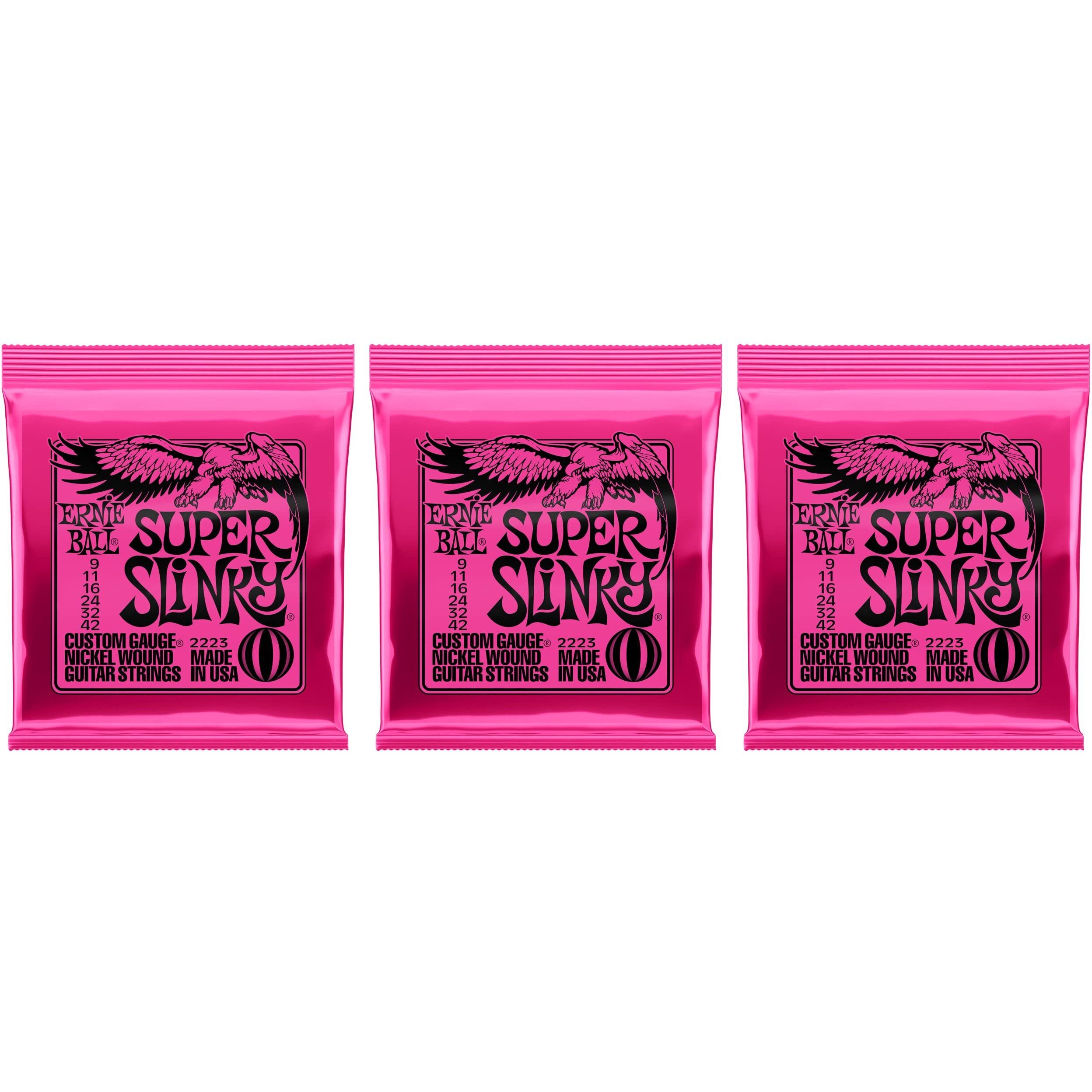 Ernie Ball  Super Slinky Electric Guitar Strings 9-42 (Pack Of 3 Sets) (2223X3)
