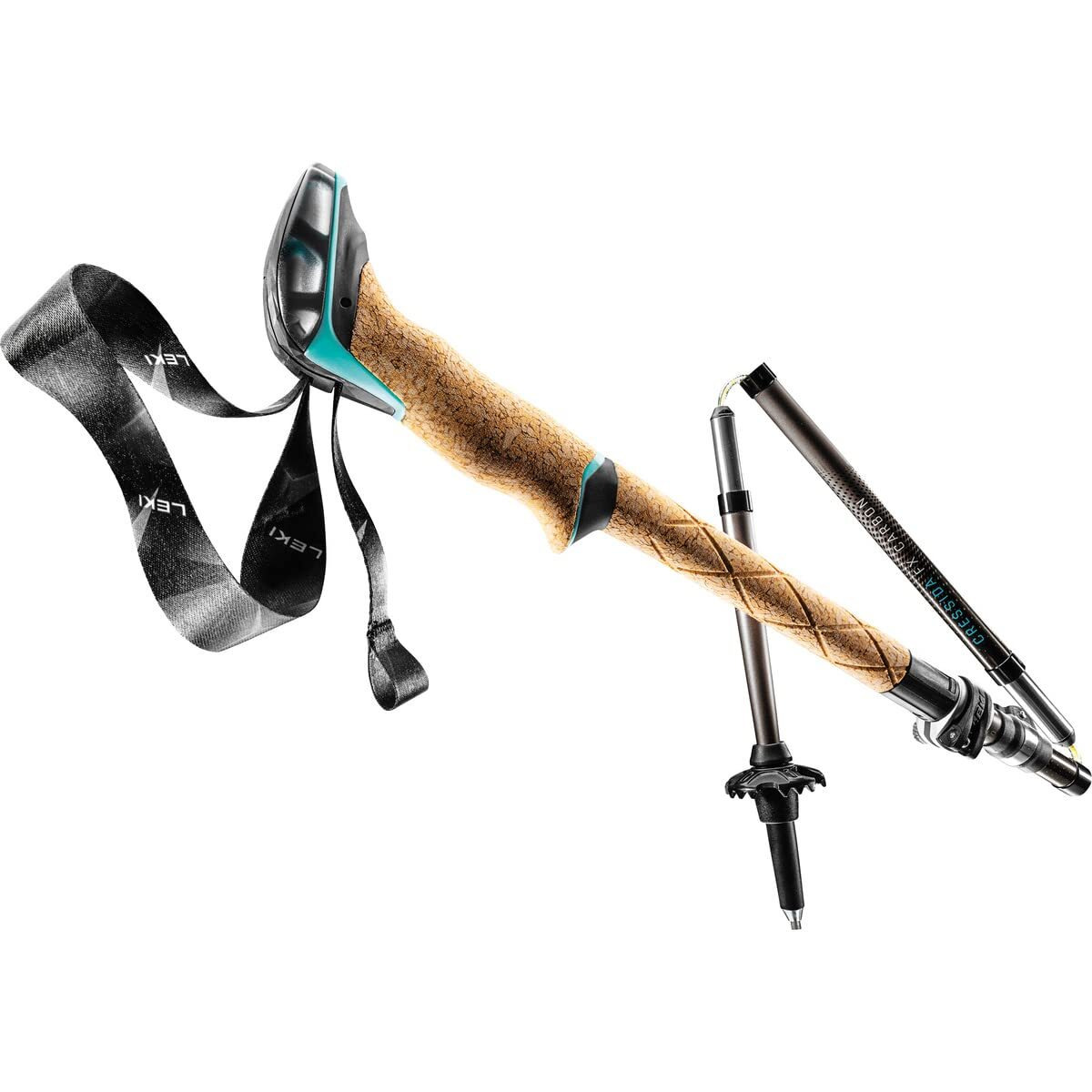 Leki Cressida Fx Carbon Collapsible Lightweight Walking Poles For Trekking & Hiking - Brown-Lightblue-Metallic - 100-120 Cm