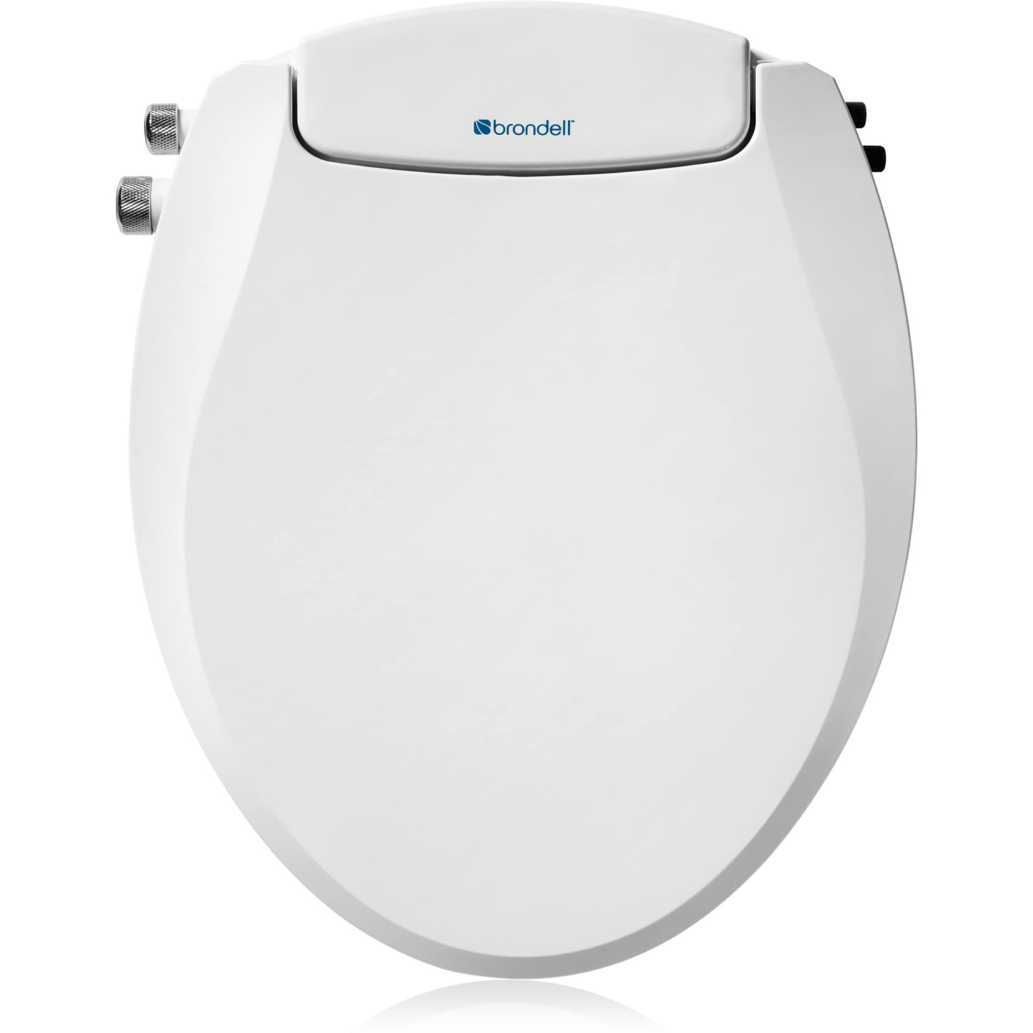 Brondell Swash Bidet Toilet Seat  Non-Electric  Dual Temperature  Fits Round Toilets  White - Dual Nozzle System - With Easy Installation
