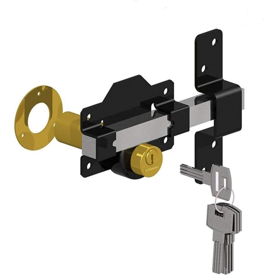 Gatemate 1490196 70Mm Long Throw Gate Lock Double Locking 5 Keys Stainless Steel Gatemate