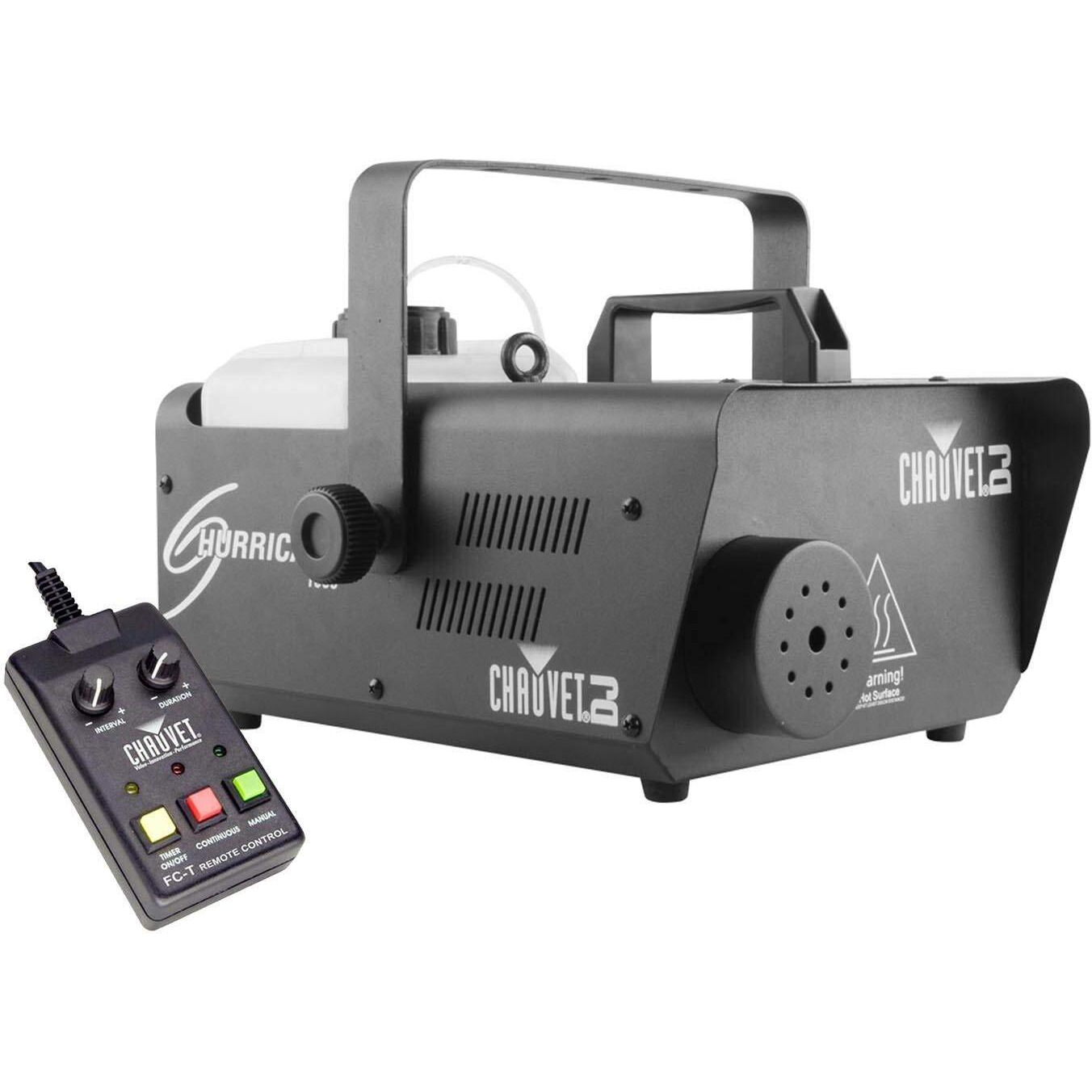 Chauvet Dj Hurricane 1600 Compact High-Output Fog Machine W/Timer Remote & Automatic Shut-Off  Black