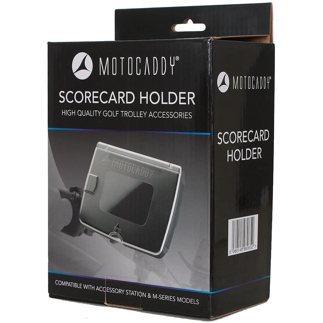 Motocaddy Golf Scorecard Holder - Push Cart Accessory - Transparent Cover  Storage Drawer  Pencil Holder - Fits All Motocaddy M-Series Electric Golf Caddies (Black)