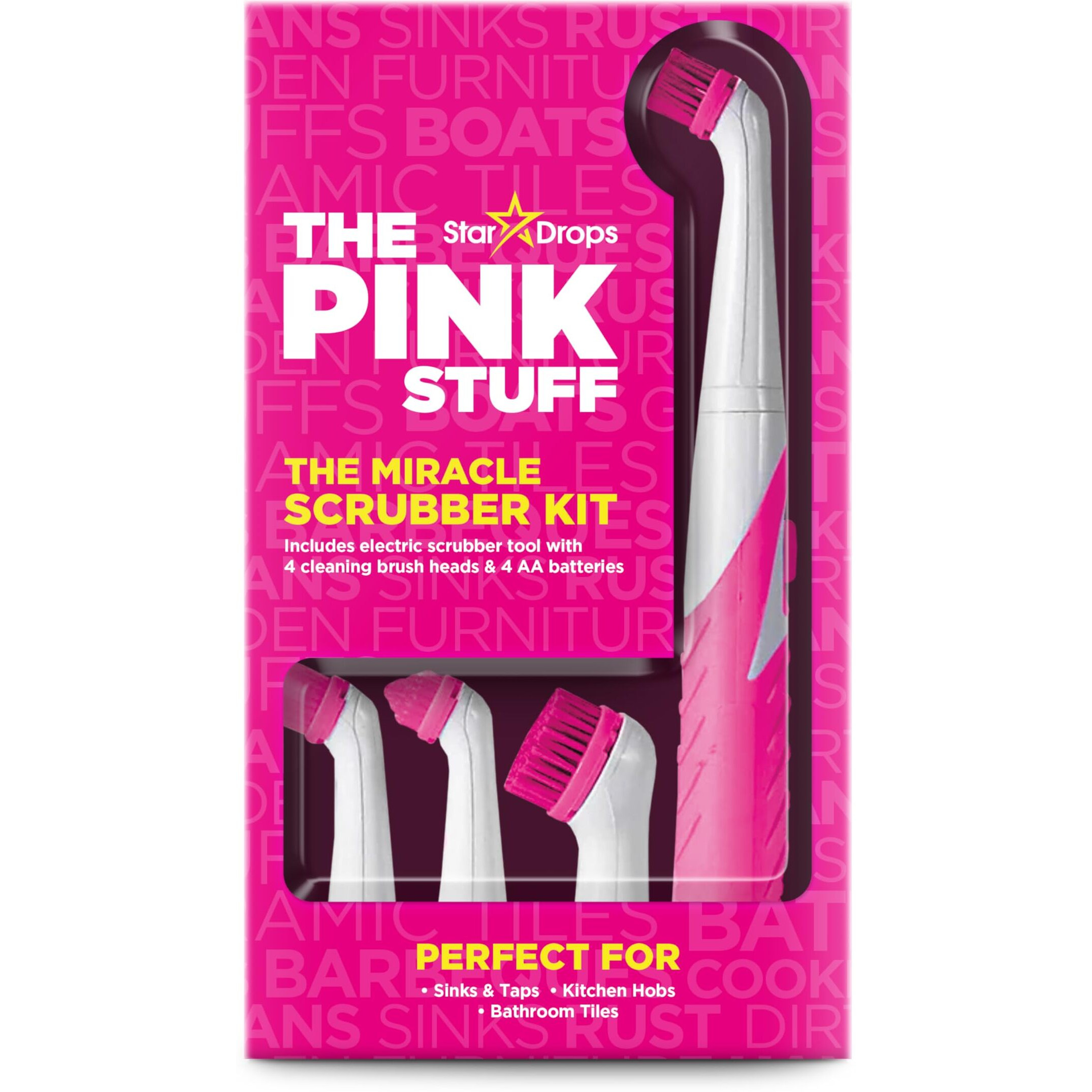 Stardrops - The Pink Stuff - The Miracle Scrubber Kit - 4 Cleaning Brush Heads