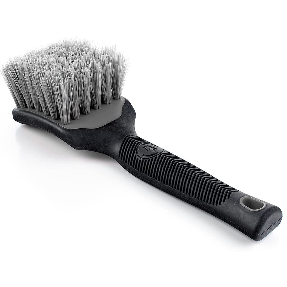 Detail Factory - Progrip Tire Brush - Ergonomic Progrip Handle  Stiff Synthetic Bristles  Ergonomic Design  Clean Your Tires With Ease  Grey