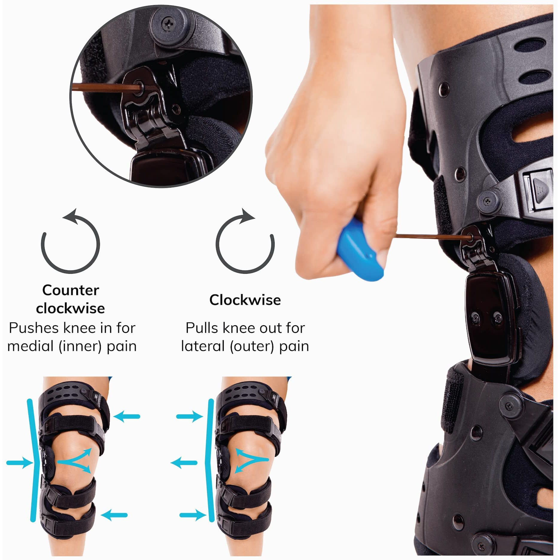 Braceability Osteoarthritis Unloader Knee Brace - Best Tricompartmental Oa Support For Bone On Bone Arthritis Pain  Medial Or Lateral Compartment Valgus Unloading  Arthritic Cartilage Repair (Right)