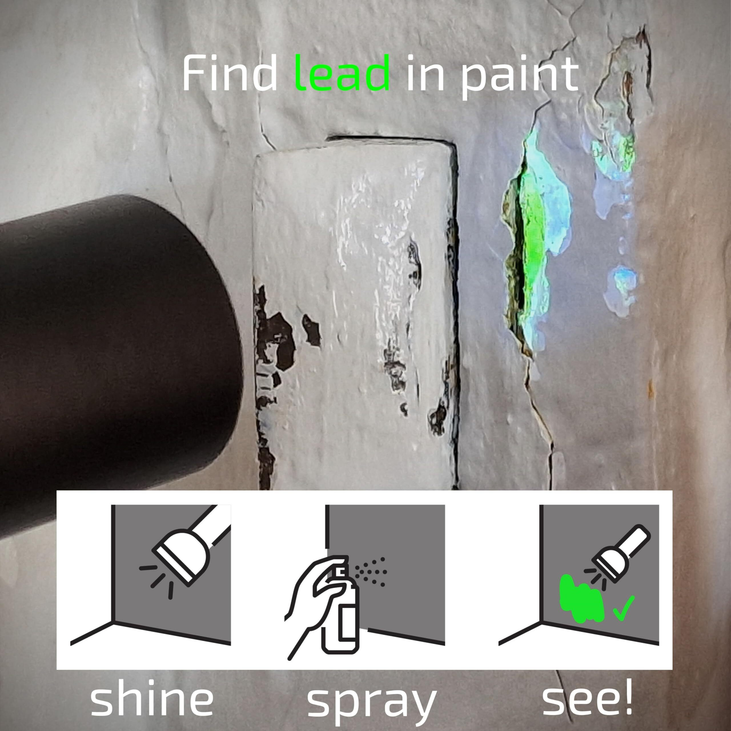 Lumetallix Instant Glowing Lead Test Kit For Dishes  Paint  Ceramics  Glass  Toys - Quick  Easy And Safe To Use - Uv-Visible Spray Test - Reliable Lead Detection - Results In Seconds