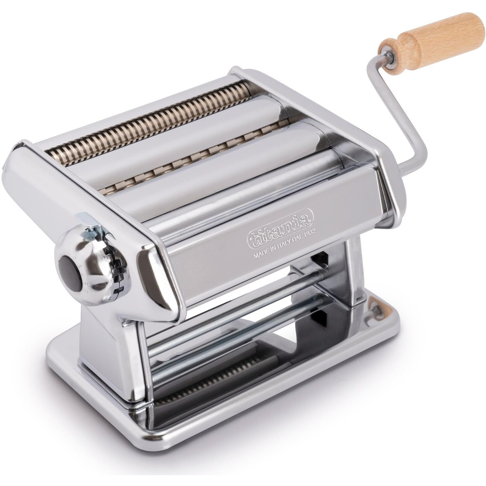 Imperia Titania. Pasta Machine. 100% Made In Italy. Fresh Pasta Machine In Steel. Manual Roller With Crank. Creates Dough Sheets For Lasagne  Tagliolini  Fettuccine.