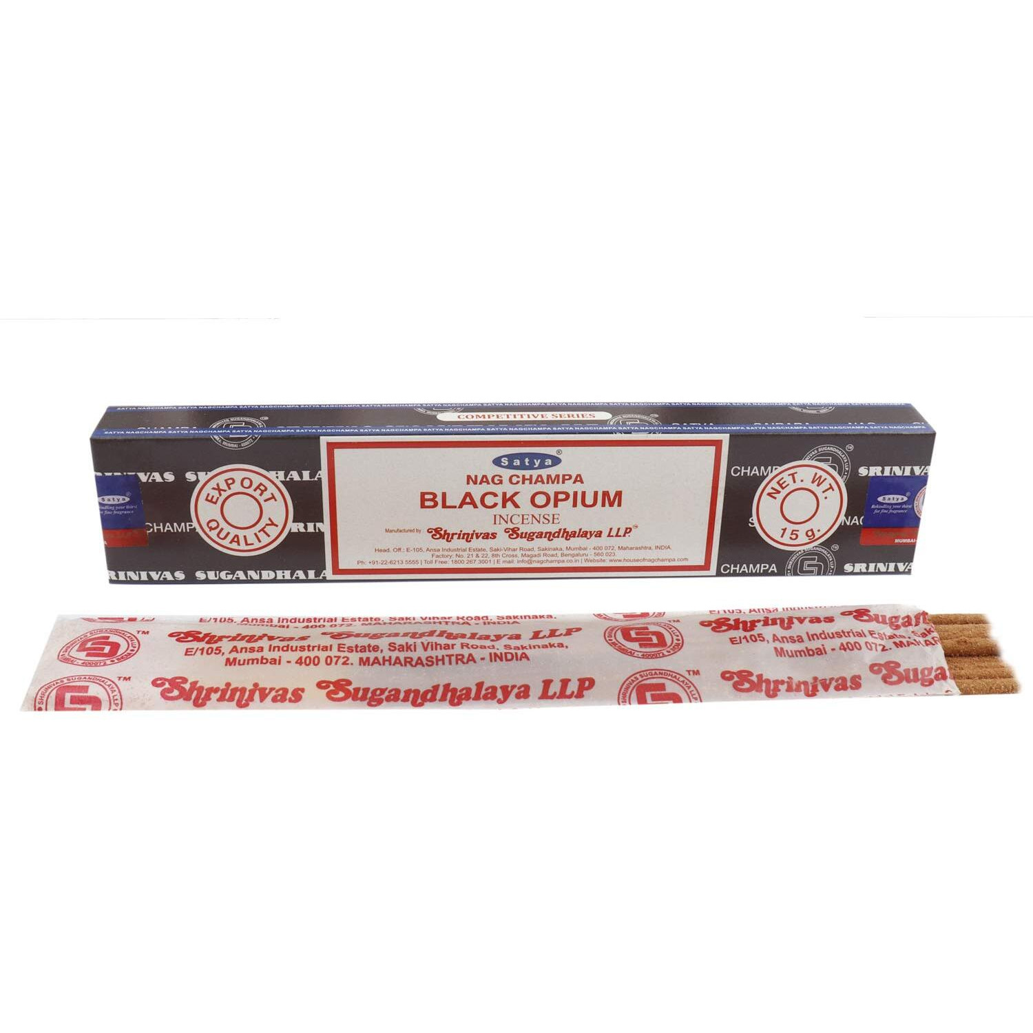 Satya 01347 Black Opium Incense Sticks  12 Packs X 15G  One Size