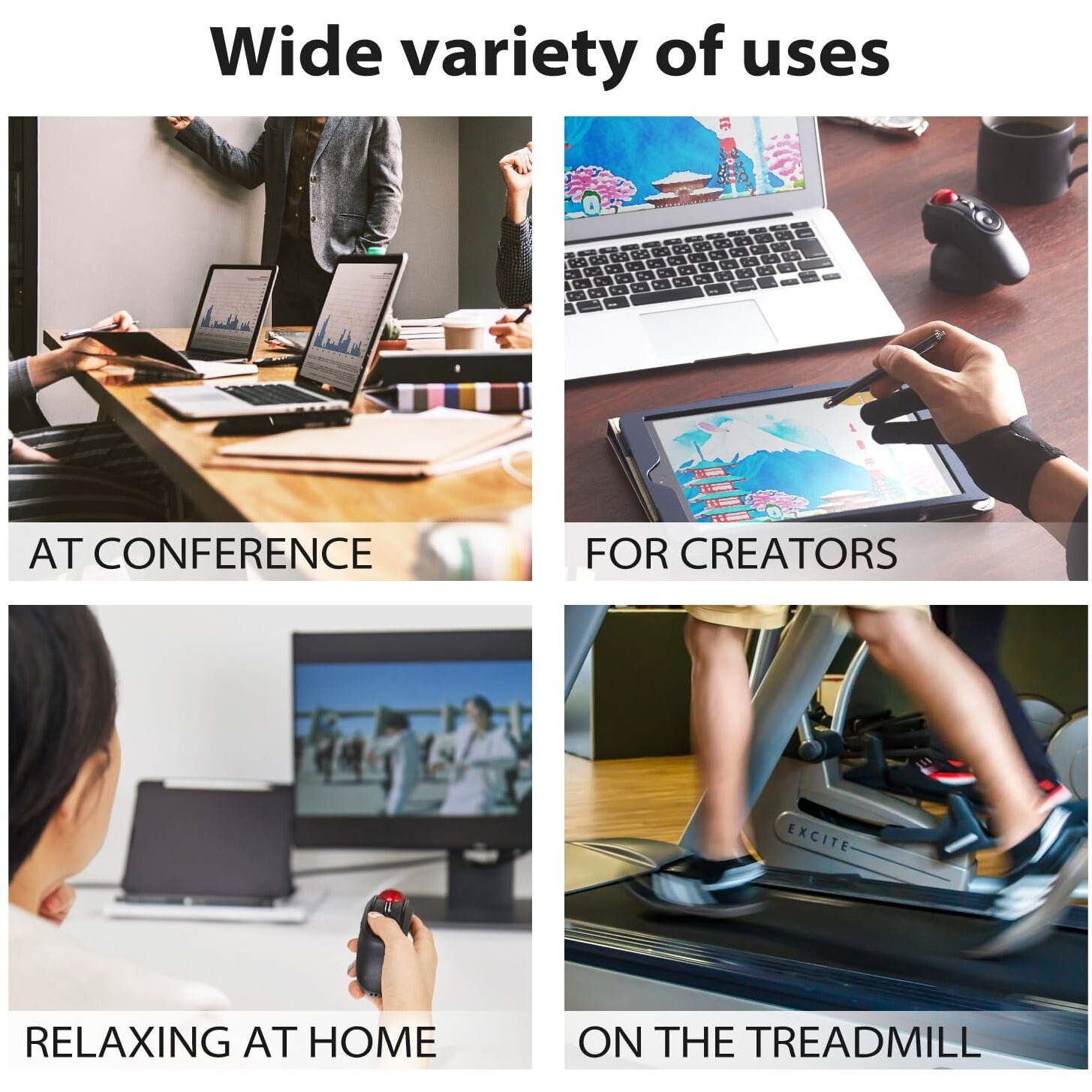 Elecom Relacon Handheld Trackball Pointer  Ergonomic Thumb Mouse For Right Or Left Hand  Bluetooth  10 Buttons For Tv  Presentation  Game  Pc & Mac